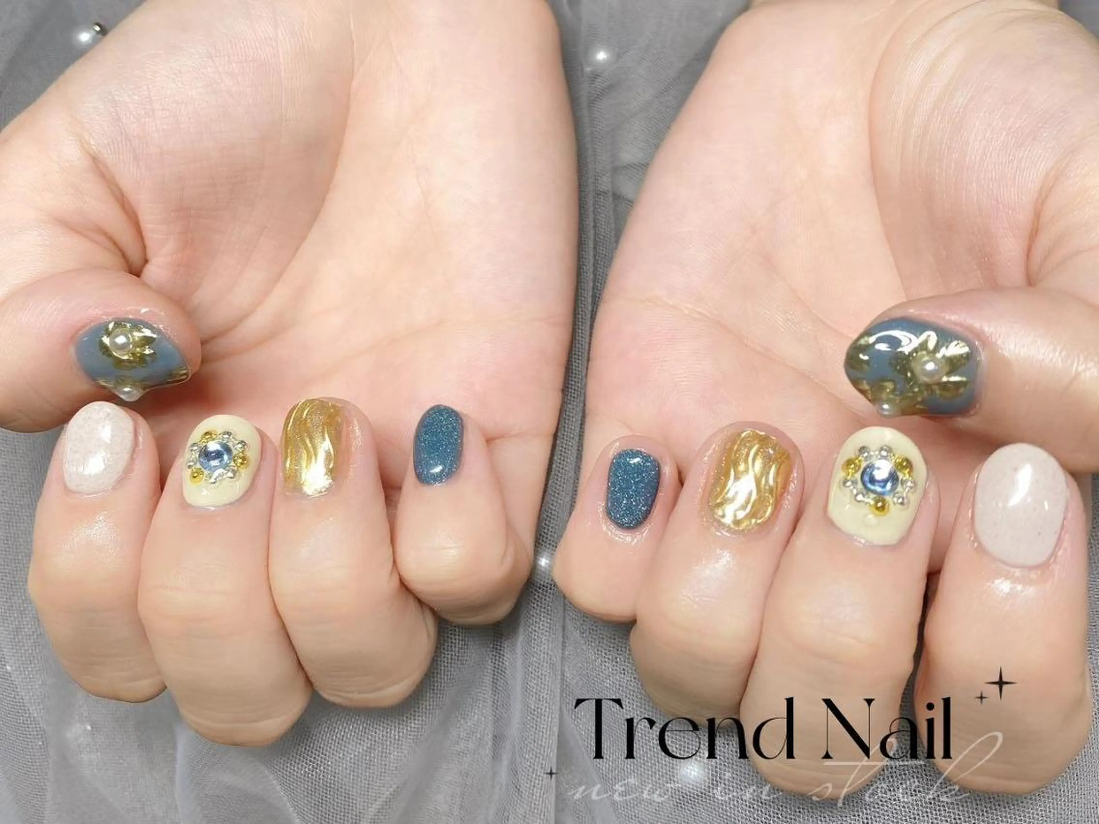 ショート ハンドネイル トレンド ネイル スタジオのネイルデザイン