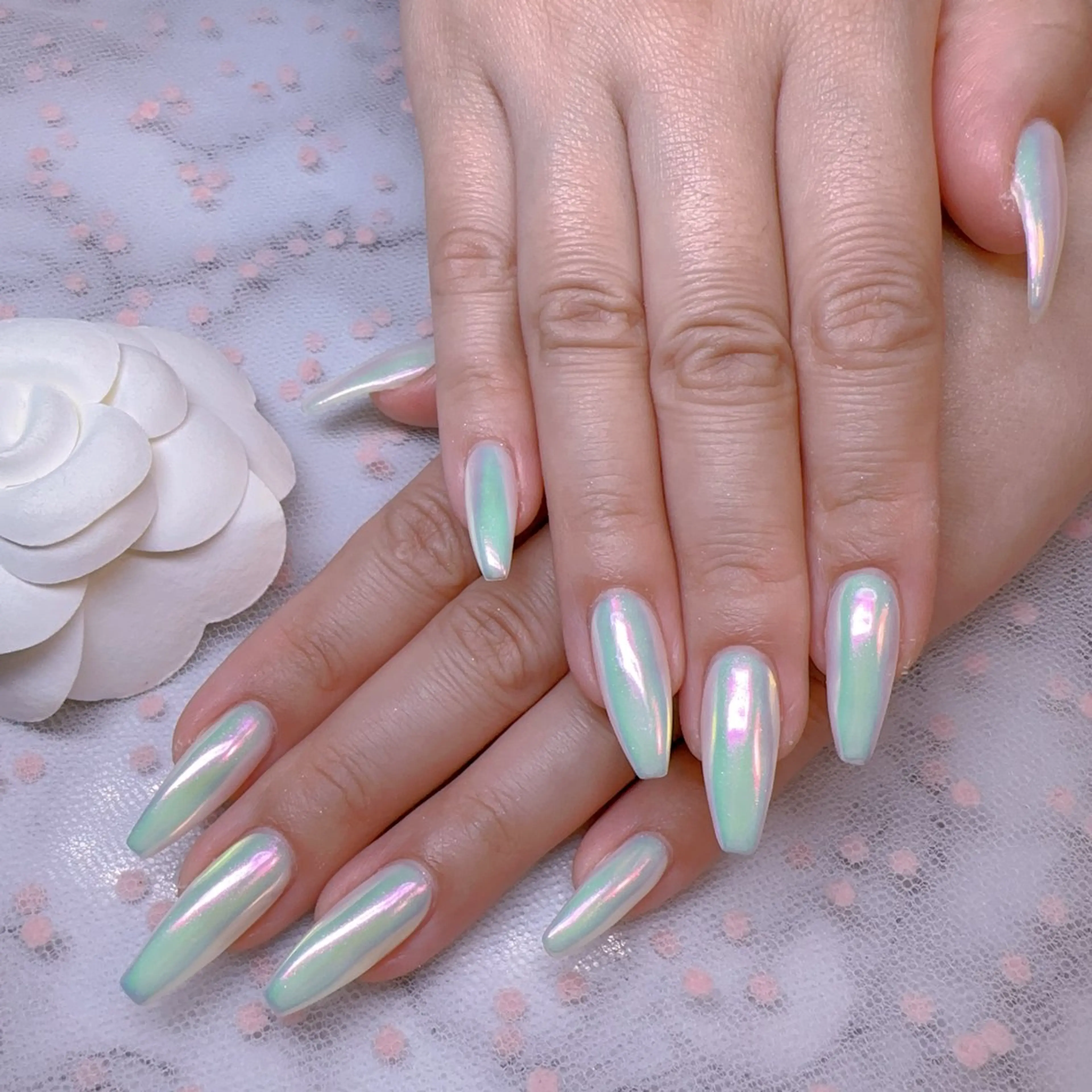 ネイル オーロラネイル フットネイル 韓国ネイル ラメ(グリッター) ラメグラデーション ハンドネイル Belle nail salon 新小岩のネイルデザイン