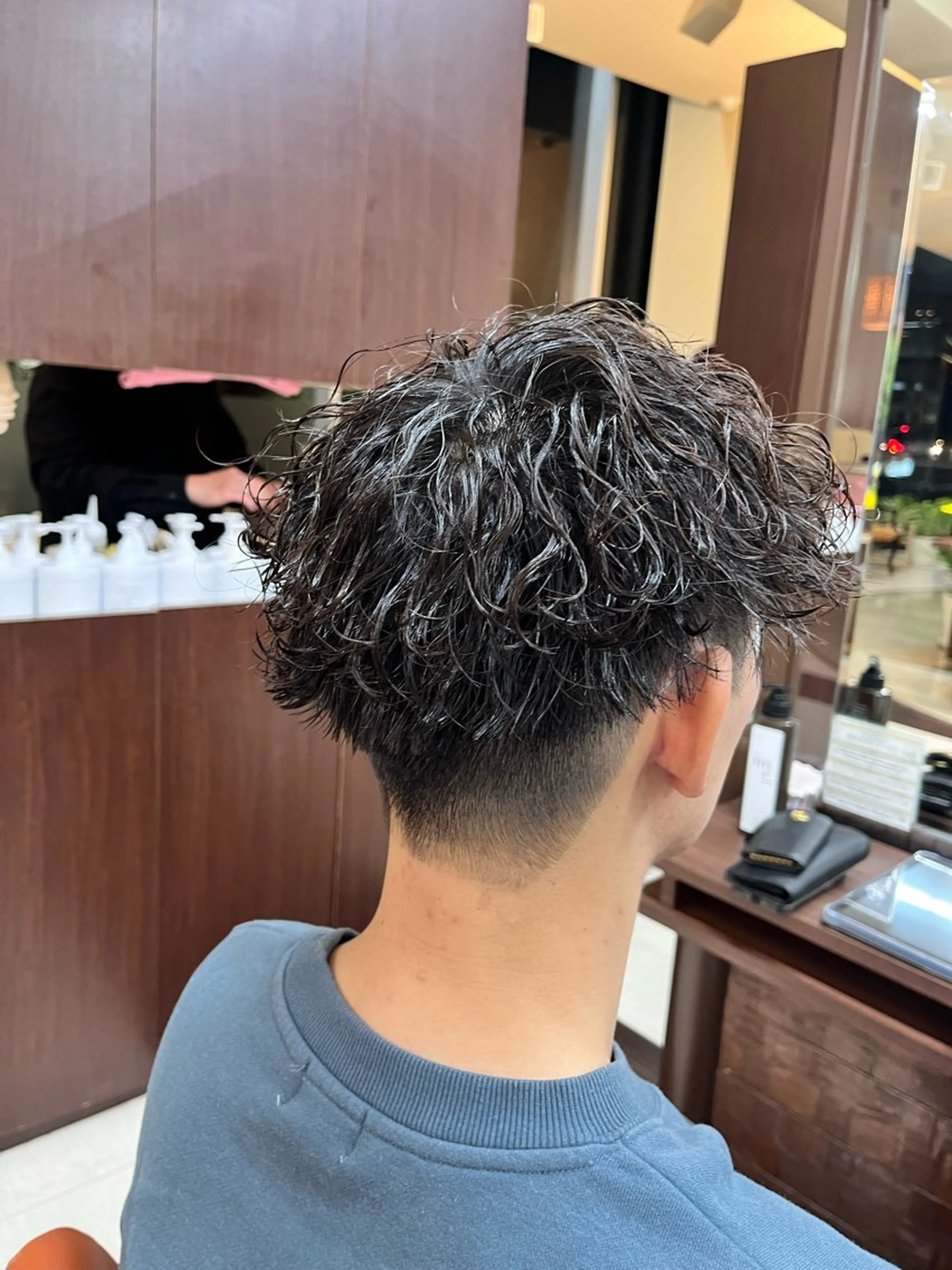 ショート パーマ メンズ メンズパーマ 波巻きパーマ スパイラルパーマ カット パーマ ヘアセット AROH  men's cut&men's perm 船橋店所属・🧊メンズ特化🧊 高木航希のヘアスタイル