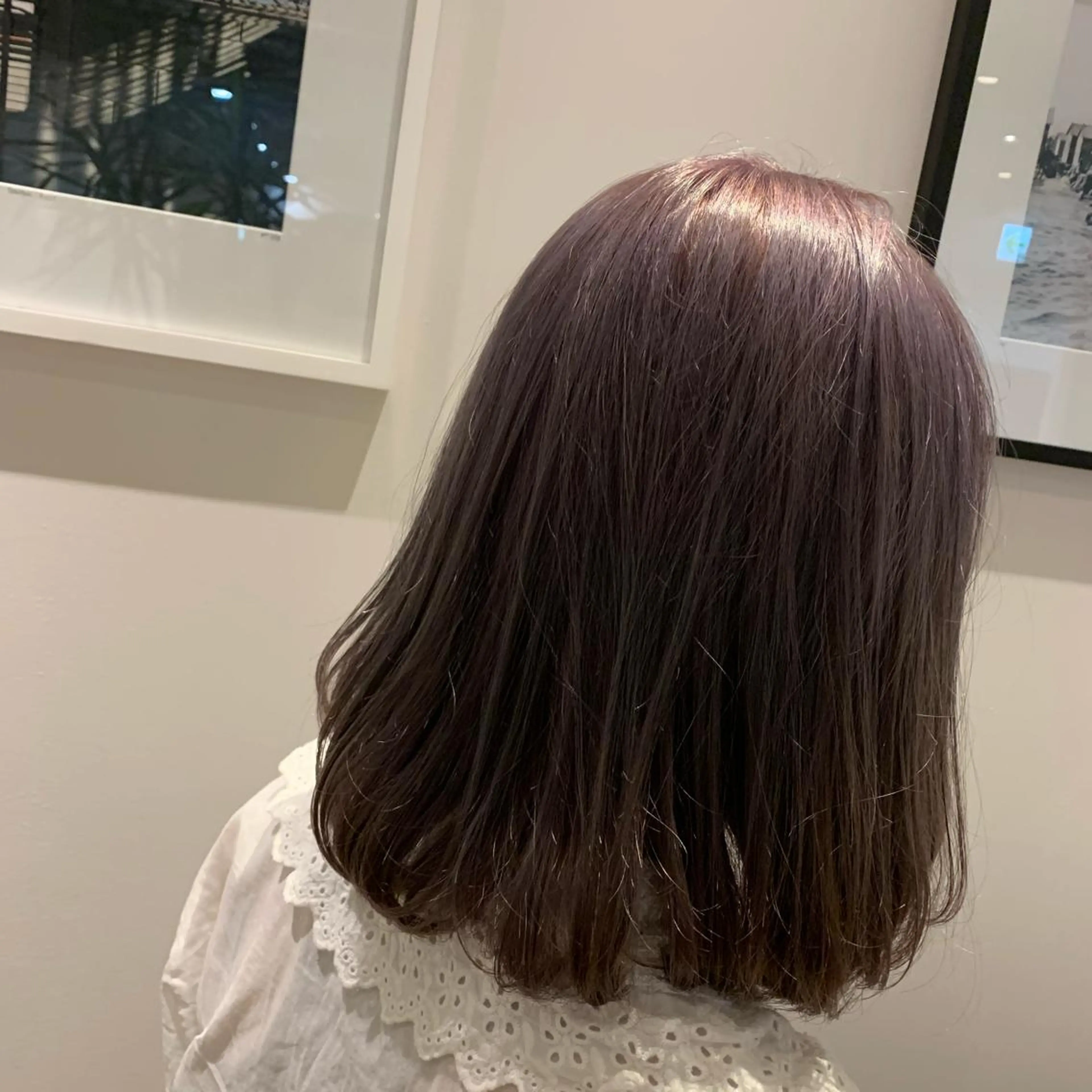 ミディアム カラー アッシュ パープルカラー パープルアッシュ Lolonois梅田 /Okazaki:)のヘアスタイル