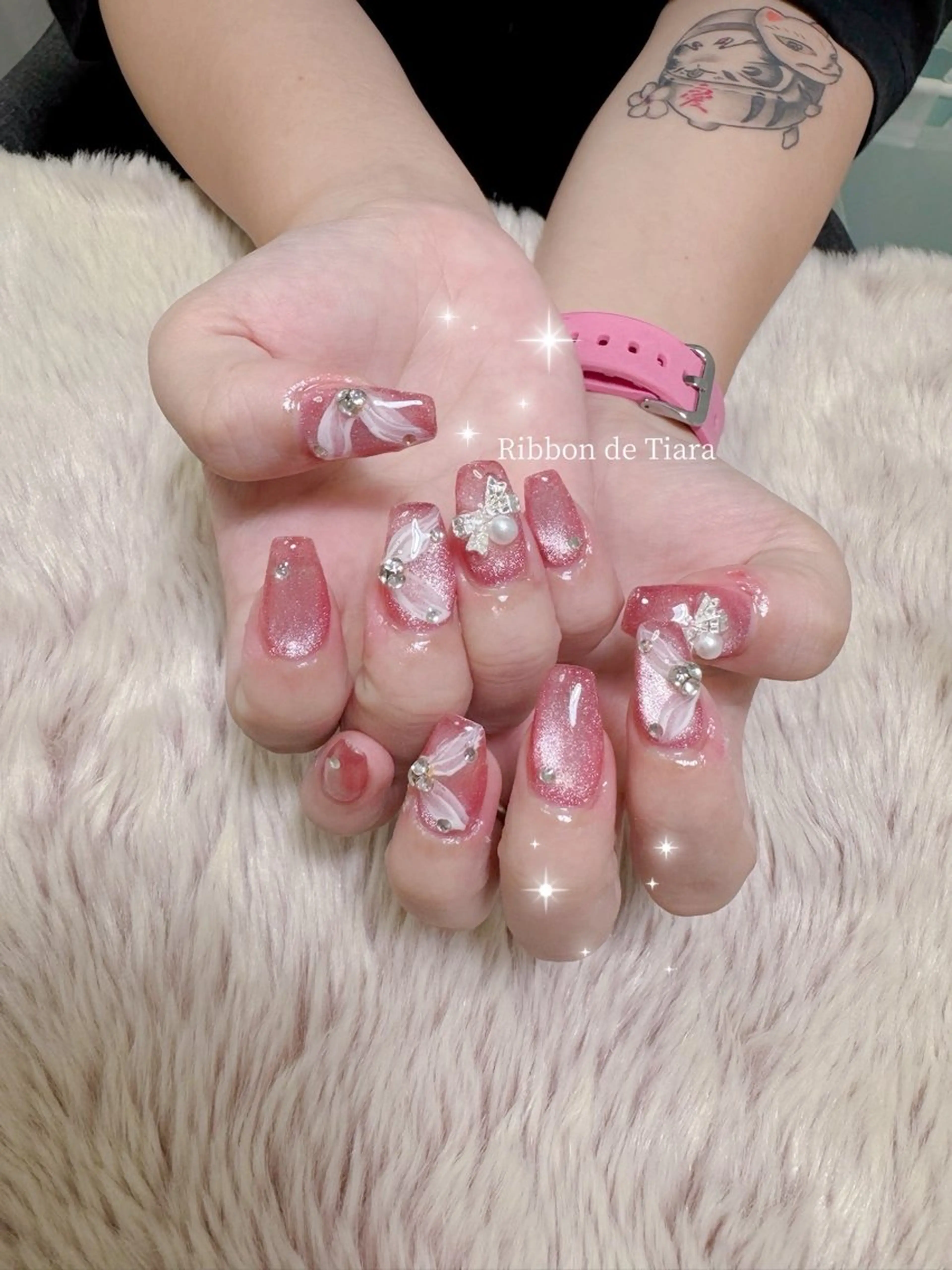 ネイル ハンドネイル Ribbon de Tiara MAKIのネイルデザイン