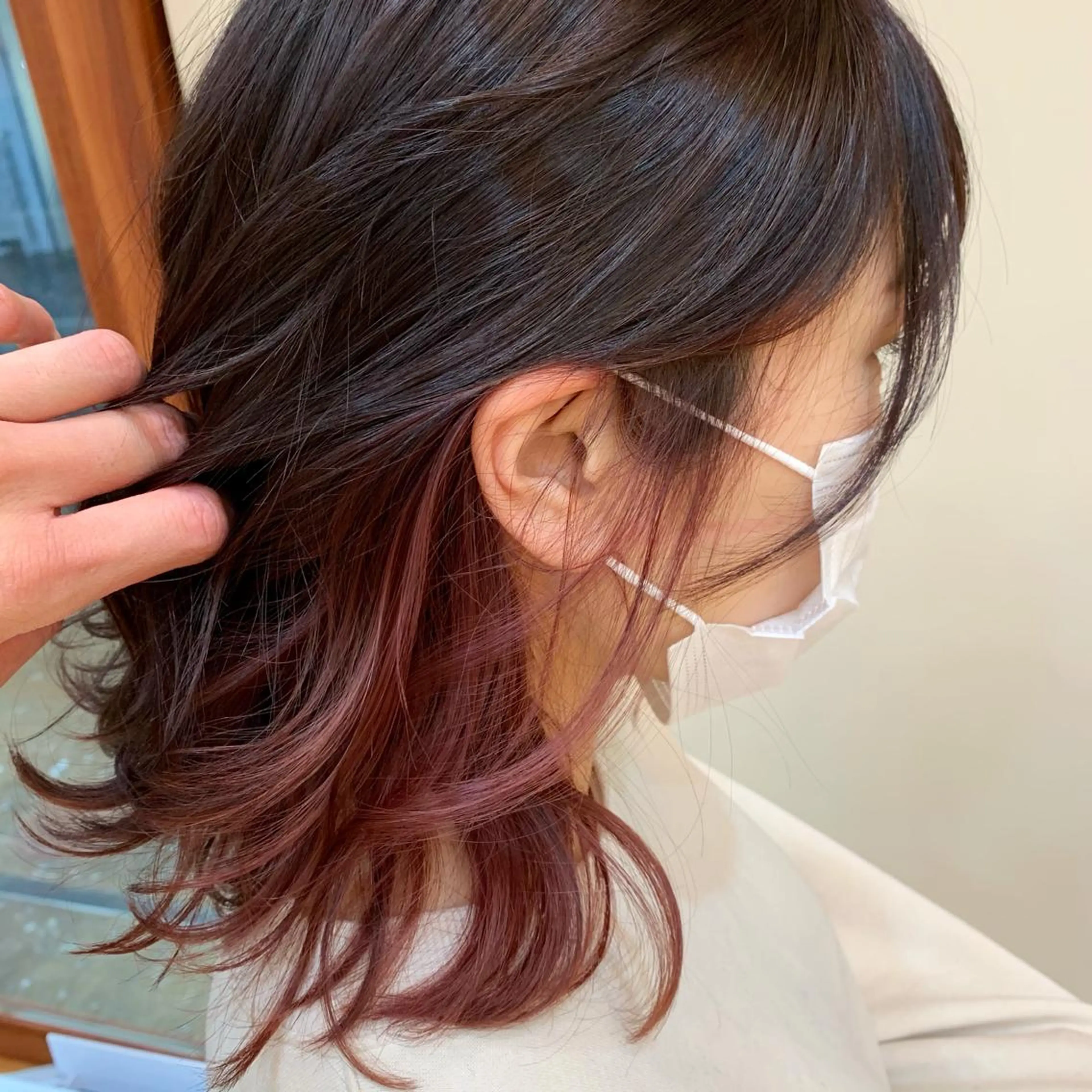セミロング カラー ピンクカラー 安齋 大樹 /くびれショートのヘアスタイル
