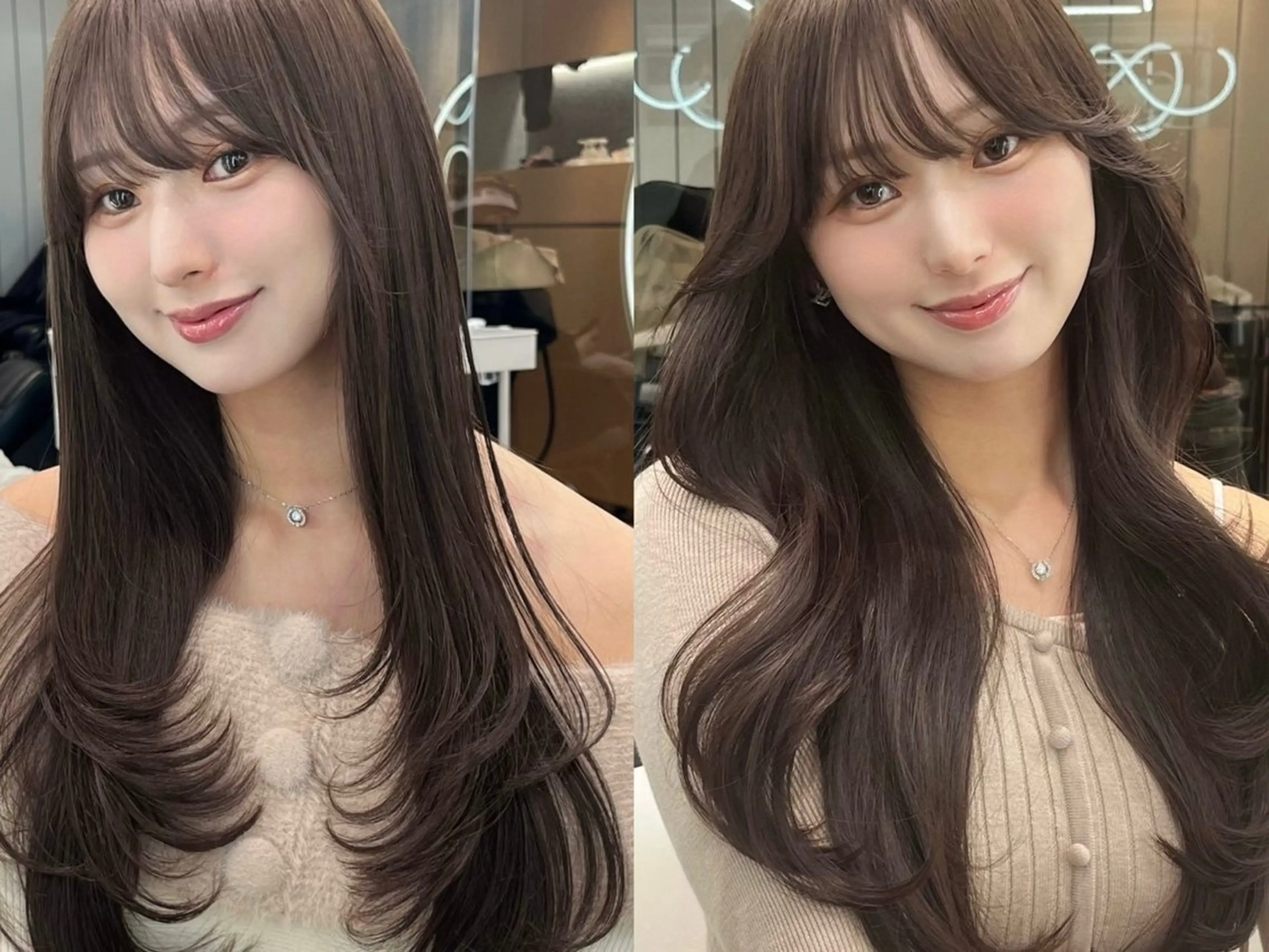 ロング カラー ヘアアレンジ ブリーチ ブリーチなしカラー レイヤーカット カット ヘアカラー トリートメント ヘアセット 🇰🇷韓国ヘア 髪質改善yamatoのヘアスタイル