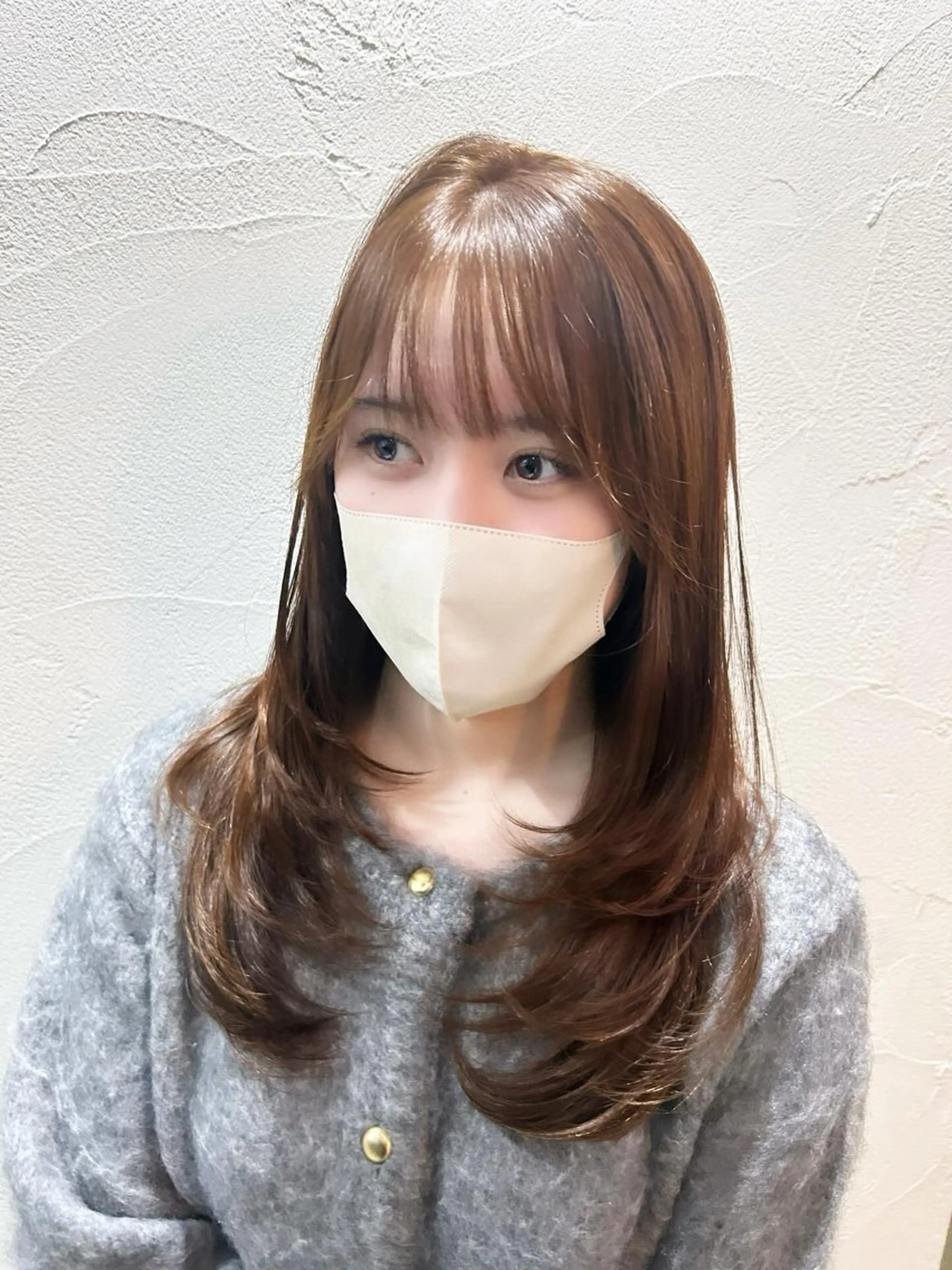 セミロング カラー カット ヘアカラー トリートメント 中嶋心渚⌇透明感 カラー🎀‪⟡.*のヘアスタイル