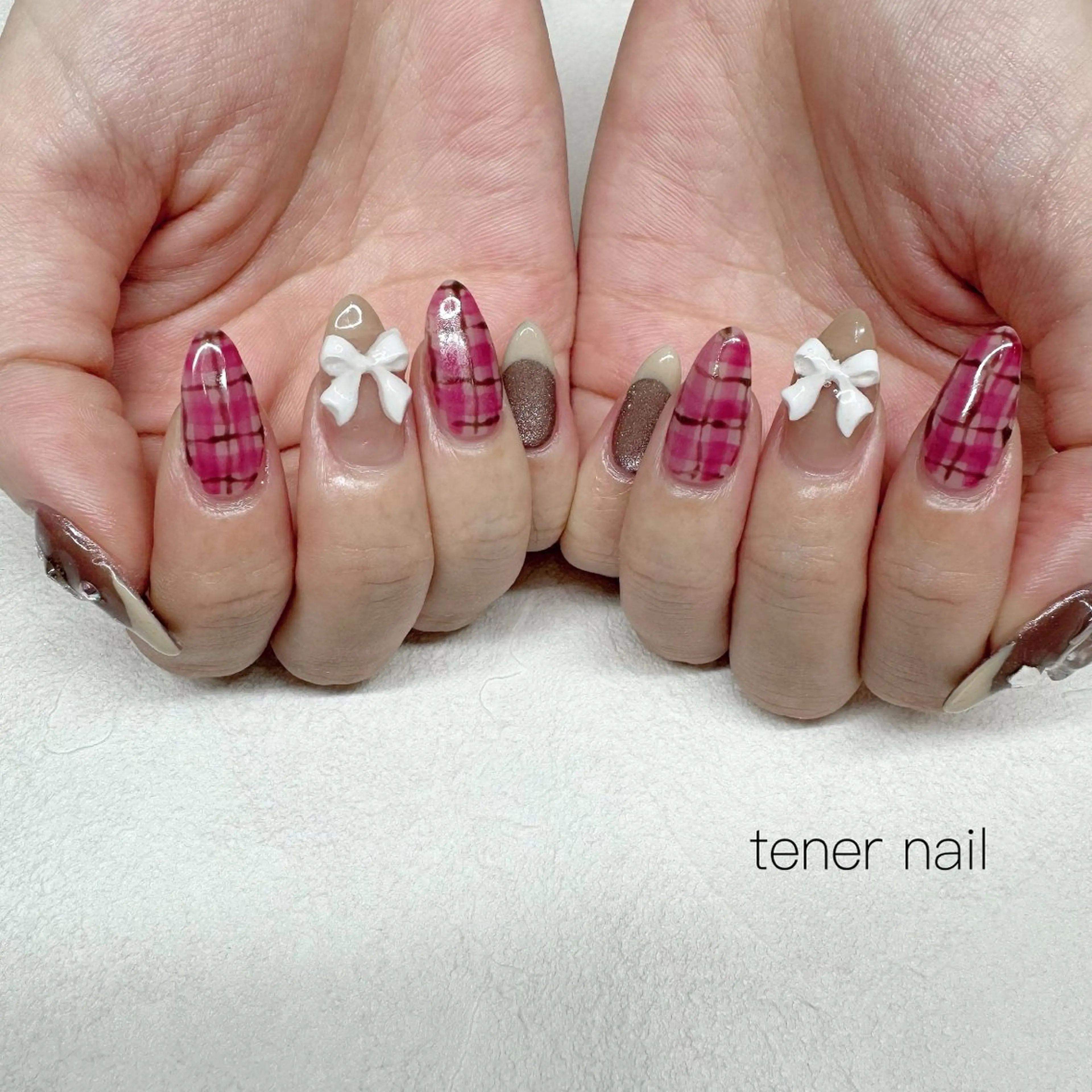 ネイル リボン ハンドネイル tener  nail  テネルネイル所属・テネルネイル tener nailのネイルデザイン