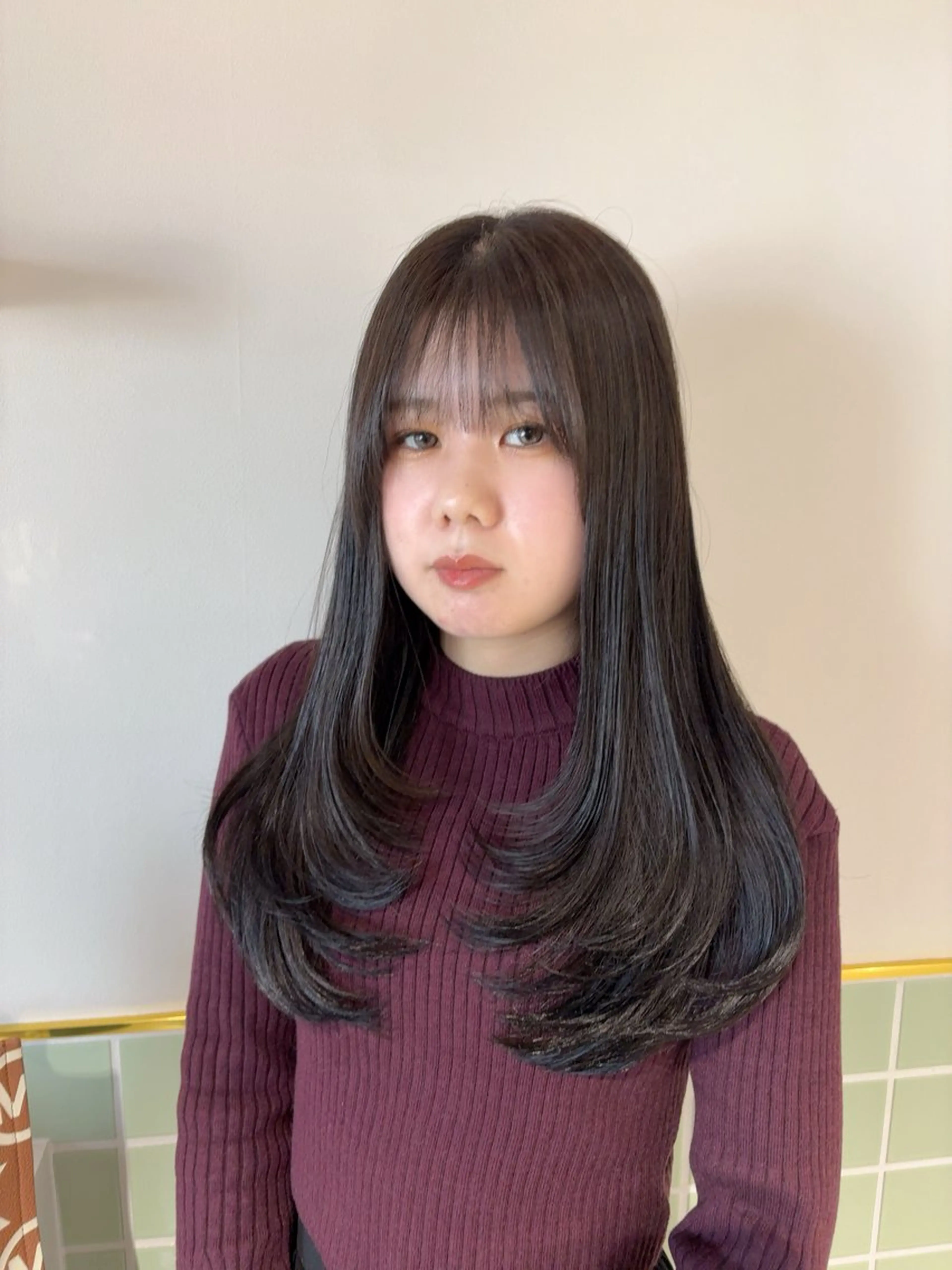 セミロング ヘアアレンジ レイヤーカット カット トリートメント ヘッドスパ ヘアセット カラー指名No.1✨ 星野六三四のヘアスタイル