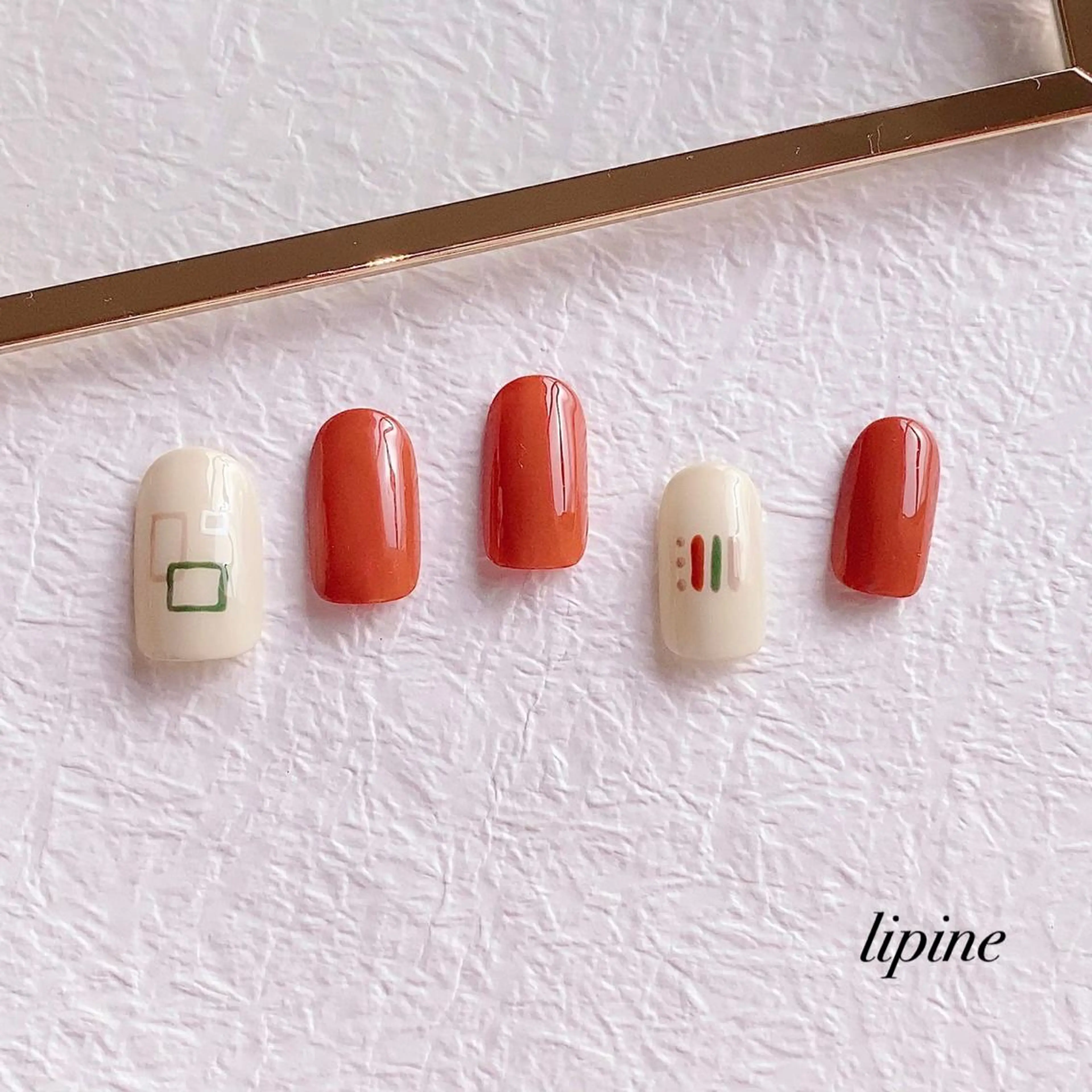 ネイル ブラウン ネイルサロン lipineのネイルデザイン