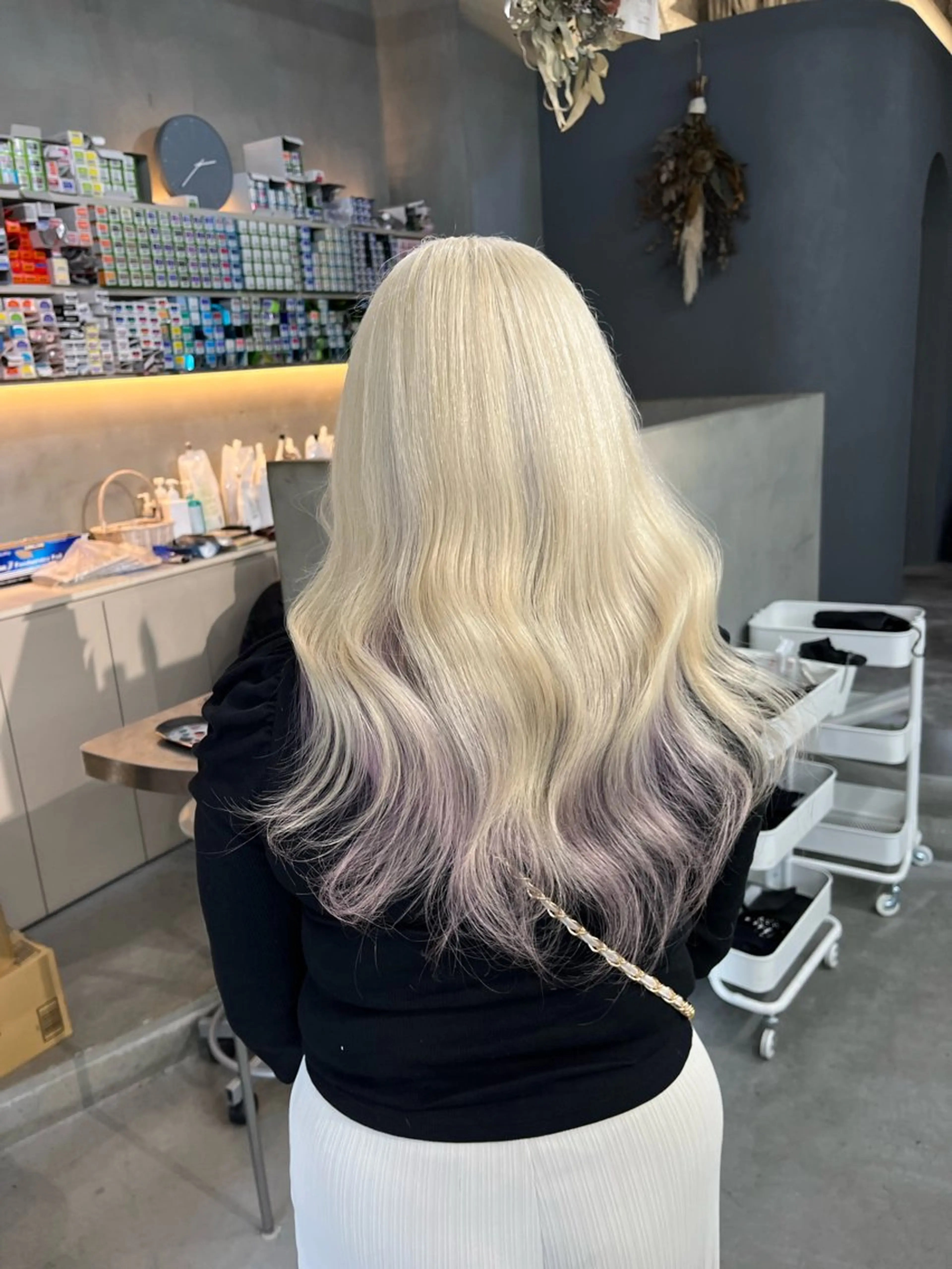 ロング カラー ラベンダーカラー ピンクカラー qulim所属・櫻井 はるなのヘアスタイル