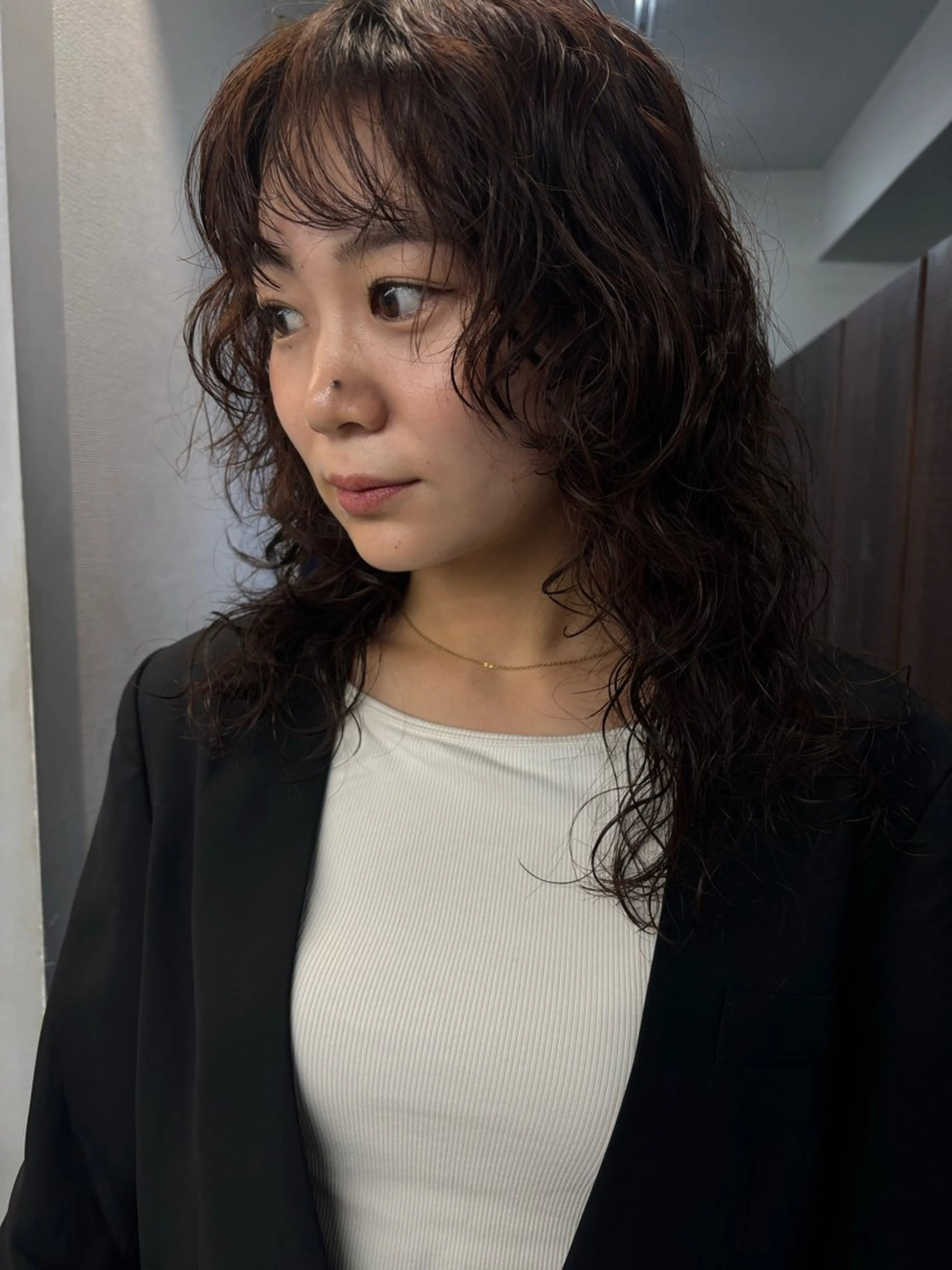 ミディアム パーマ ヘアアレンジ カット パーマ 🐕kato Mizuki🐕のヘアスタイル