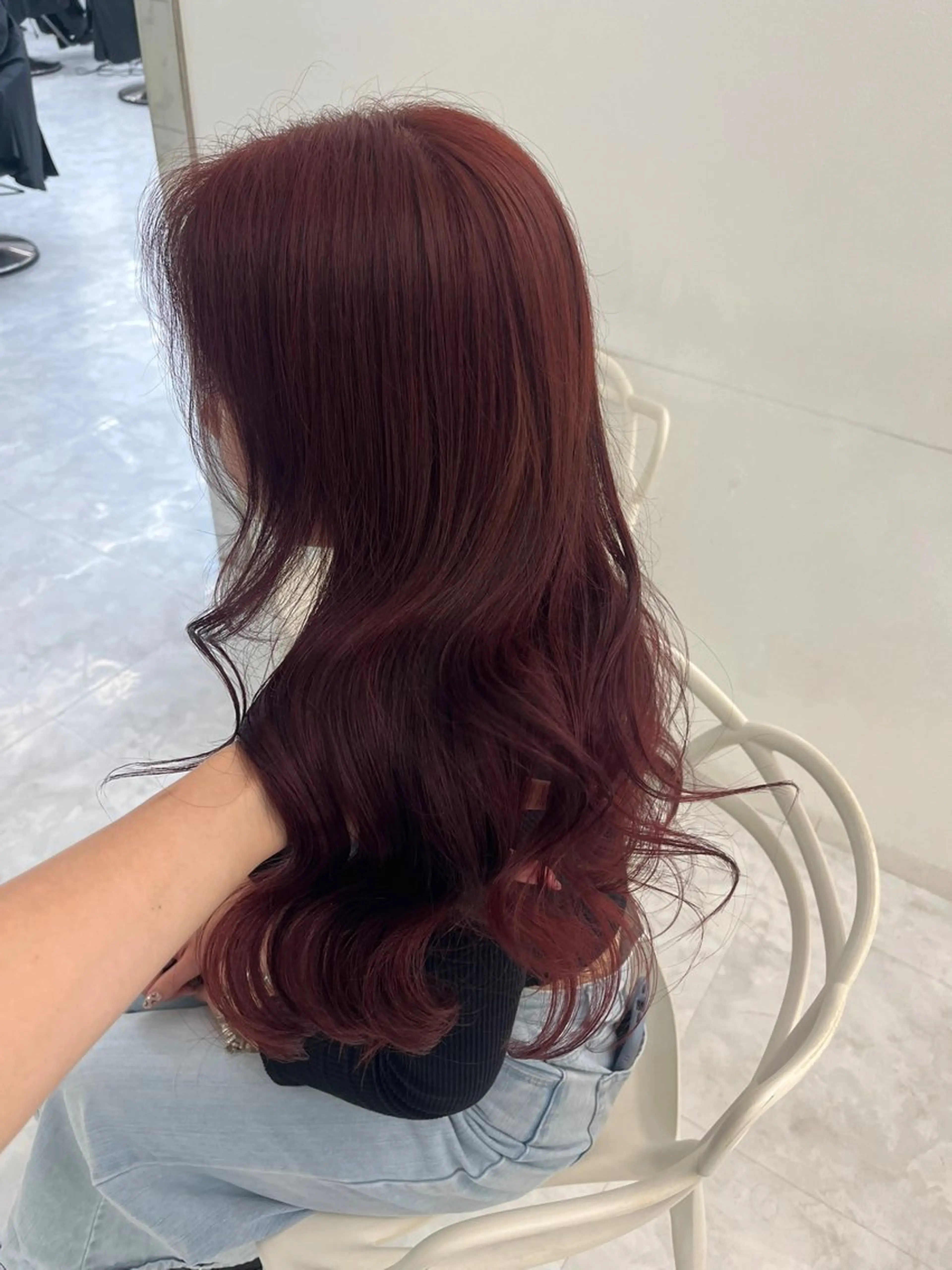 ロング カット ヘアカラー トリートメント ヘアセット 💗韓国暖色ヘア NO.1💗🪽のヘアスタイル