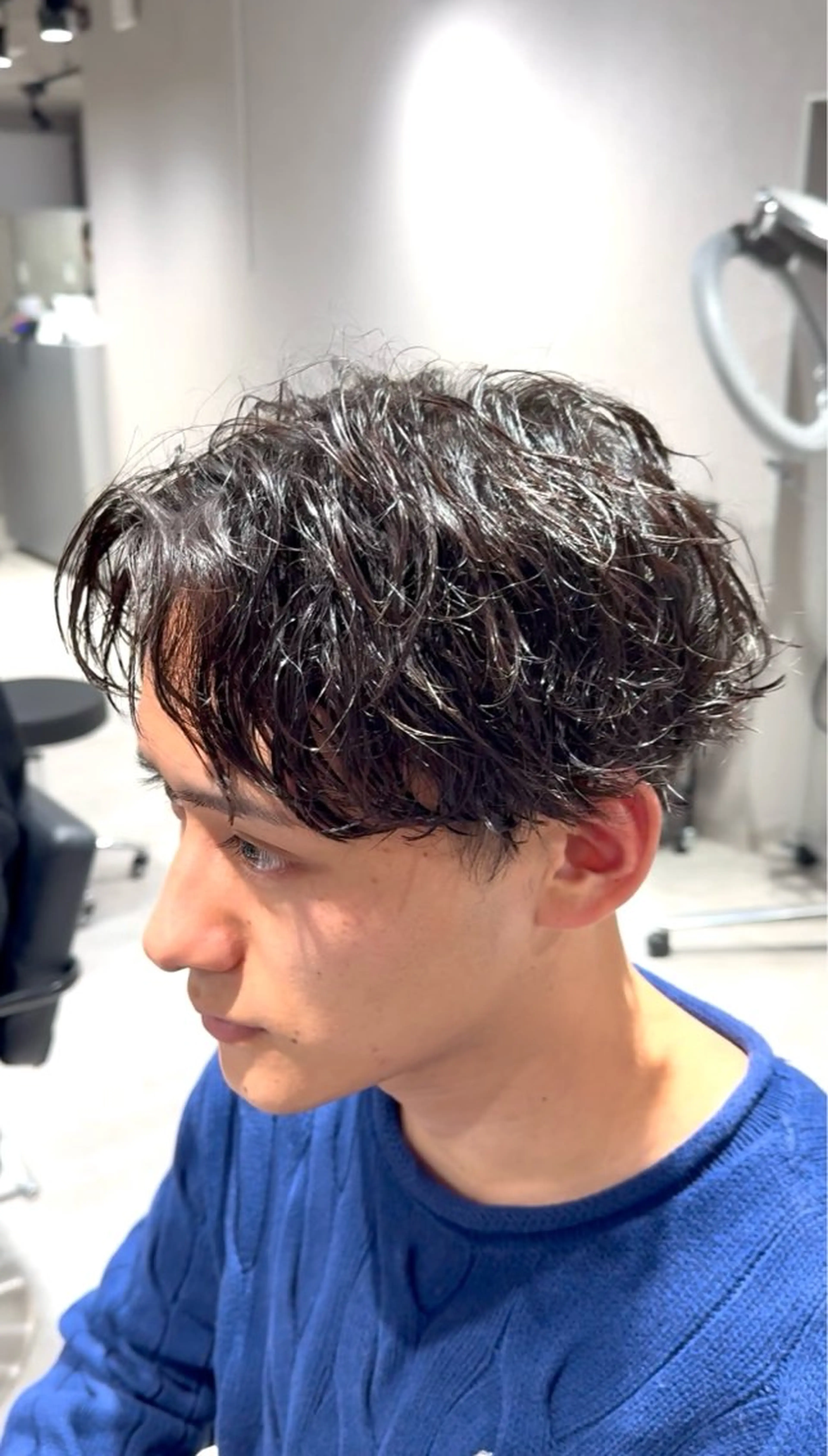 ショート パーマ メンズ センターパート 波巻きパーマ パーマ スパイキーショート パーマ🔥ritaのヘアスタイル