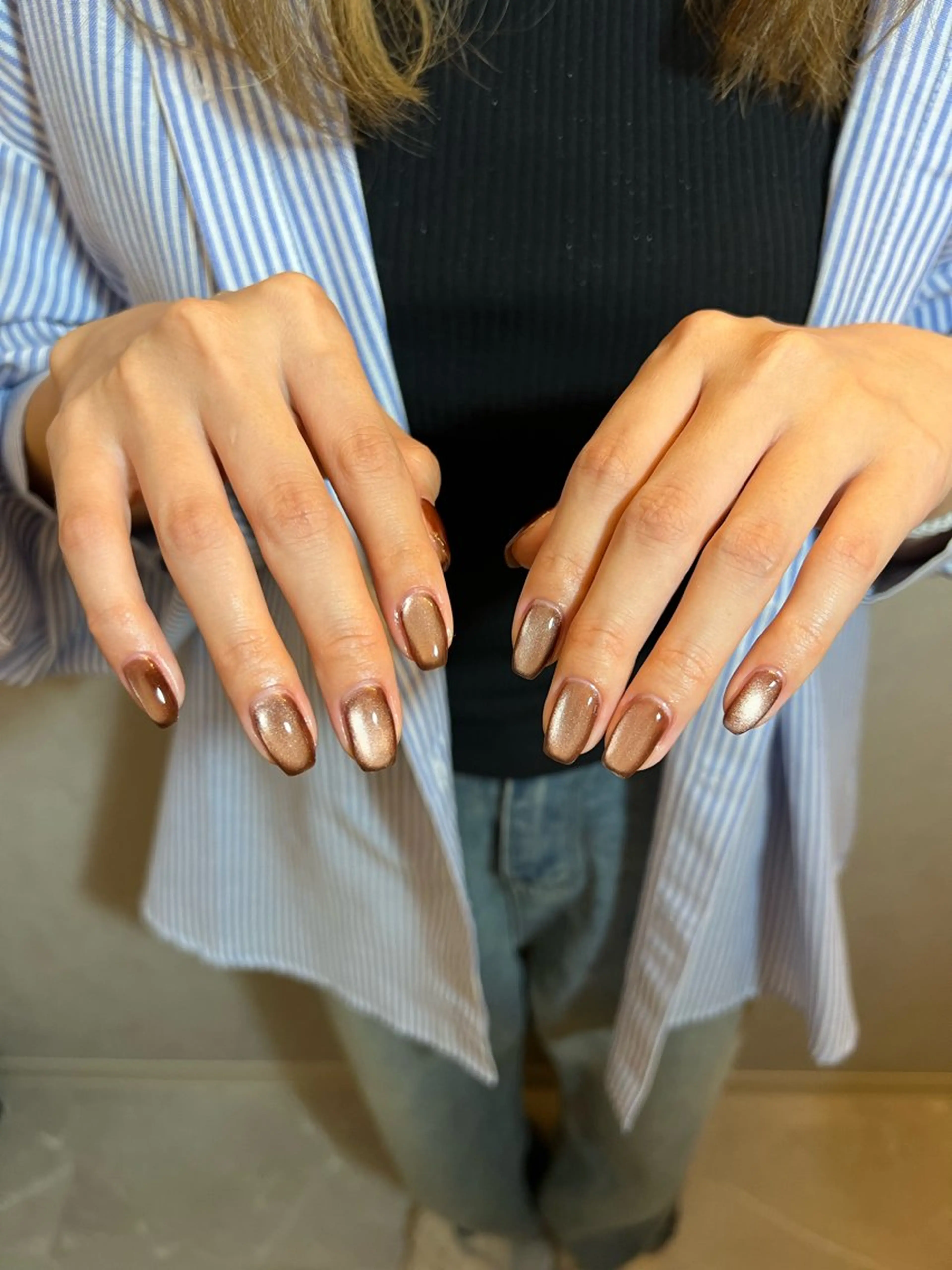 ネイル ブラウン マグネットネイル urun eriのネイルデザイン