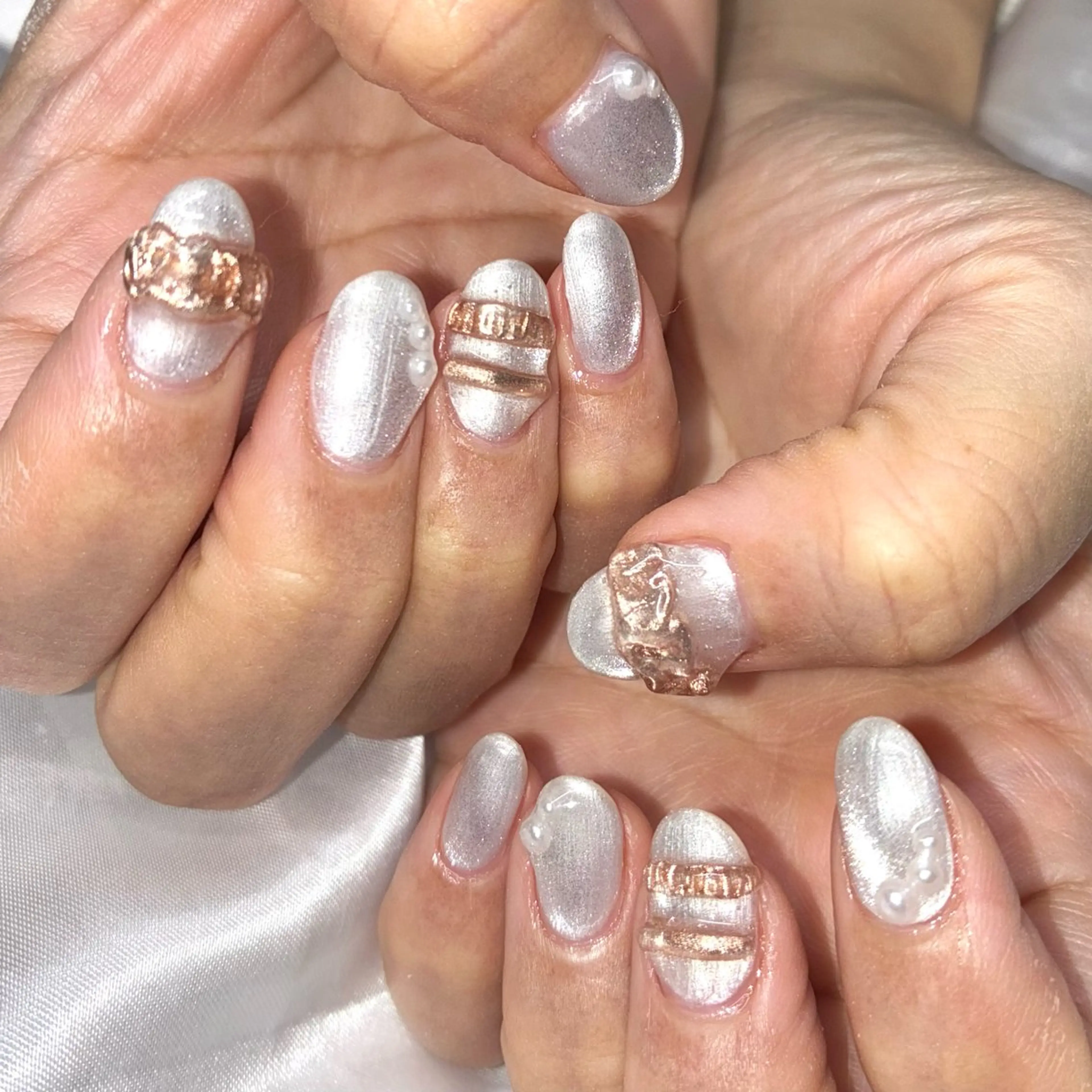 ネイル アートネイル ジェルネイル マグネットネイル ハンドネイル Nail ヌシん家 AKANEのネイルデザイン