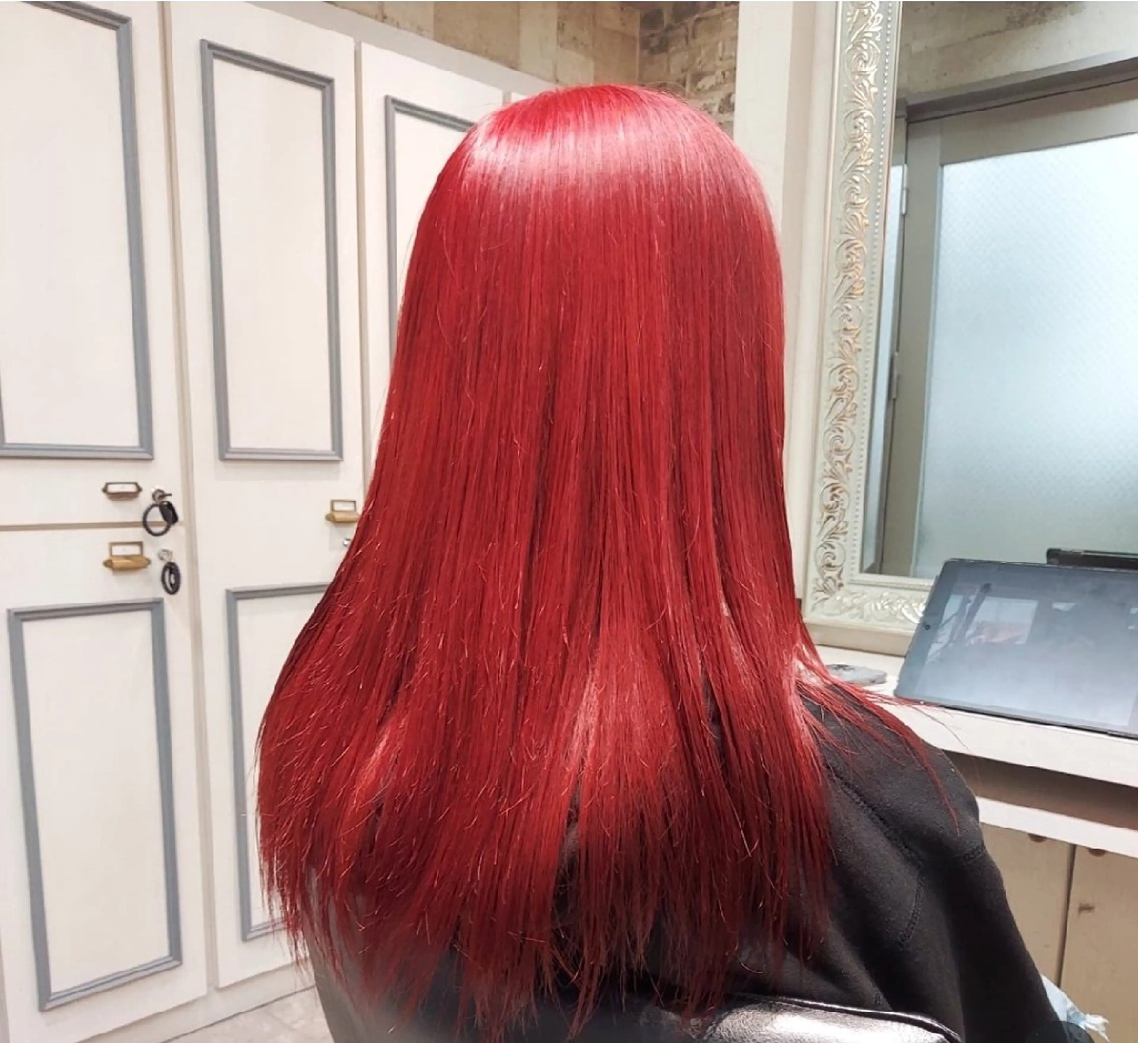 ロング カラー レッドカラー ヘアカラー トリートメント grow上野御徒町【グロウ】所属・ブリーチ・ハイトーン 特化🎉内山のヘアスタイル