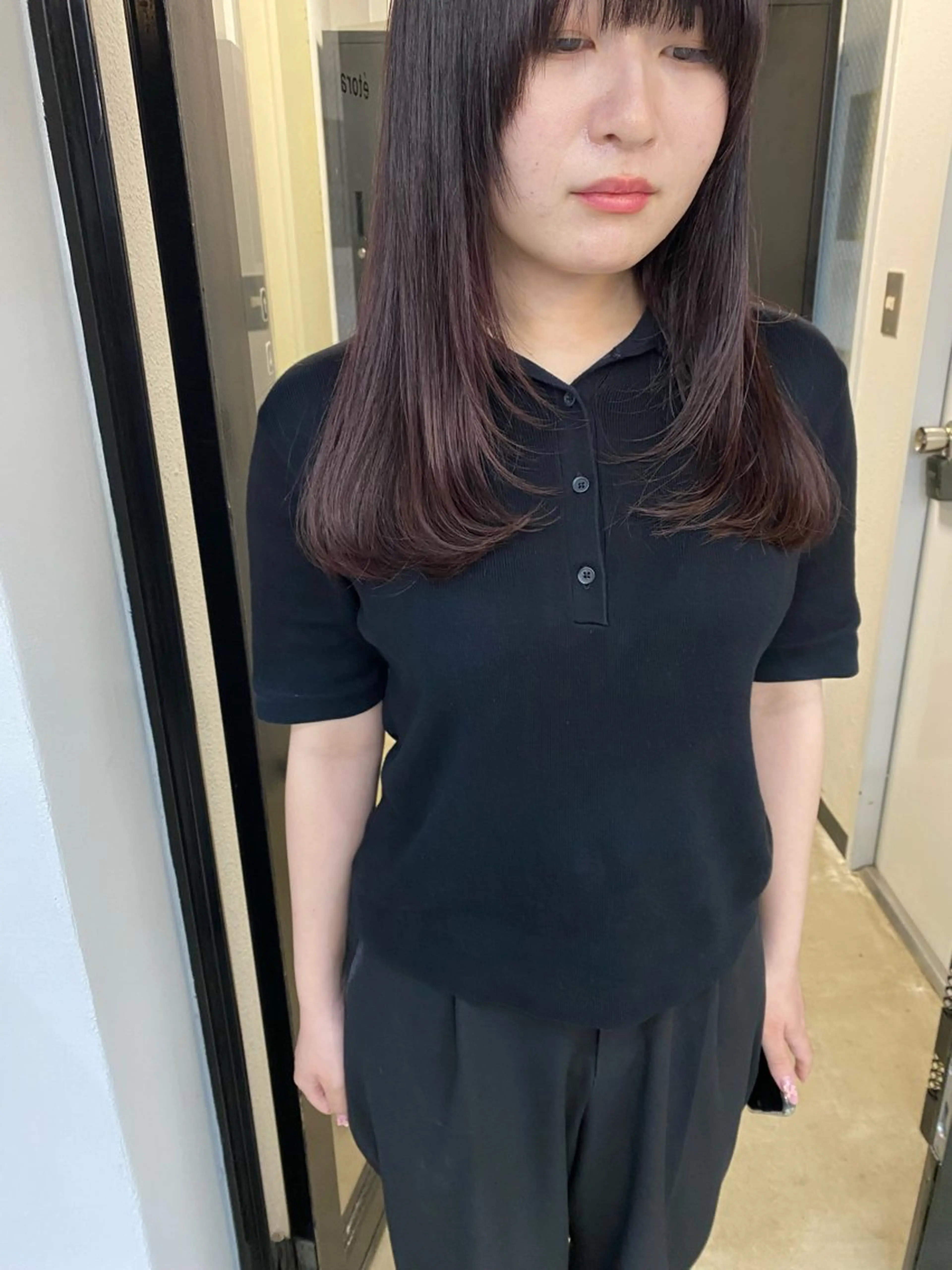 ロング カラー ボルドーカラー 伸ばしかけ レイヤーカット カット ヘアカラー トリートメント 佐藤 侑哉のヘアスタイル