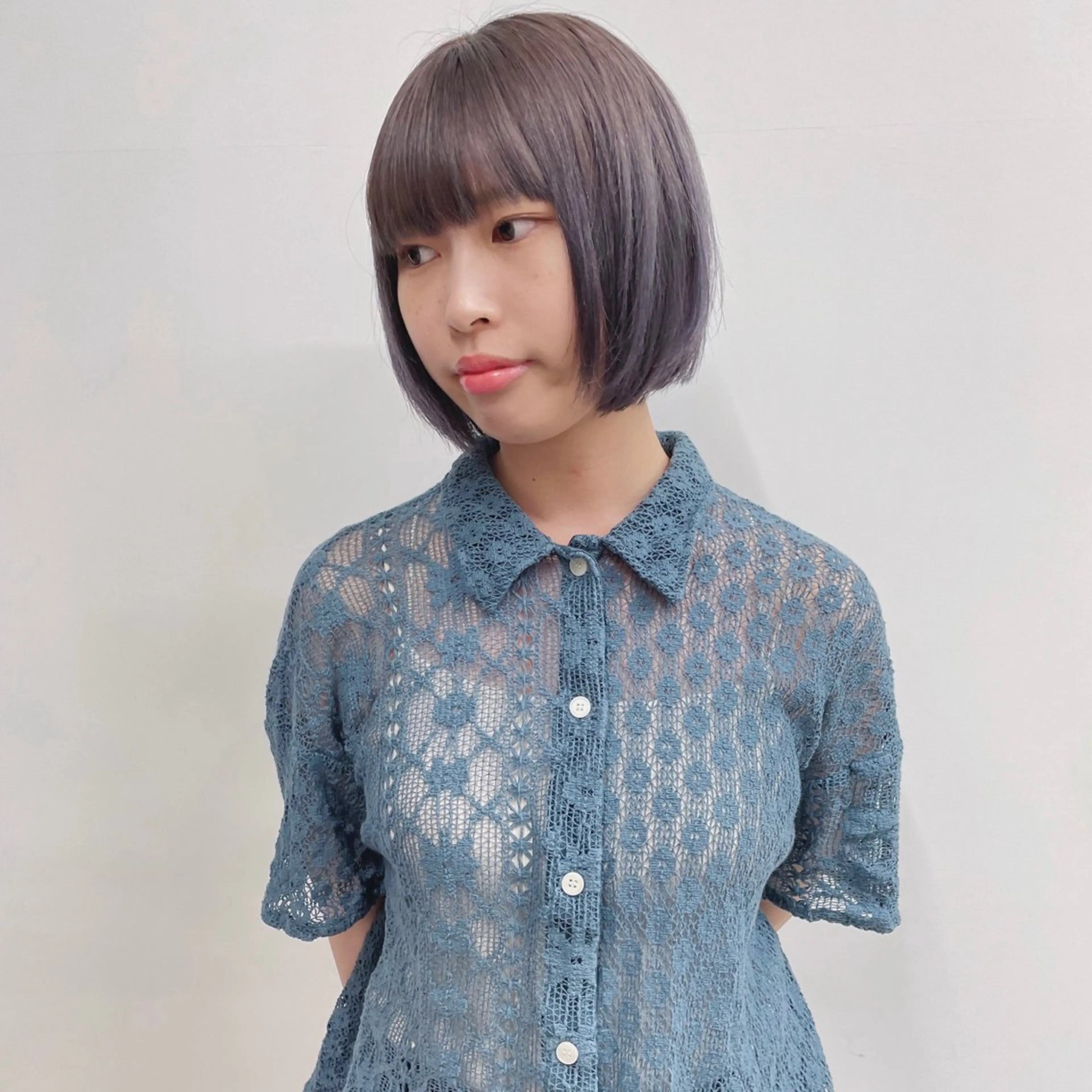ショート カラー ショートボブ ベージュカラー グレージュ ラベンダーカラー ラベンダーグレージュ ヘアカラー Terve. 杉山 将悟のヘアスタイル