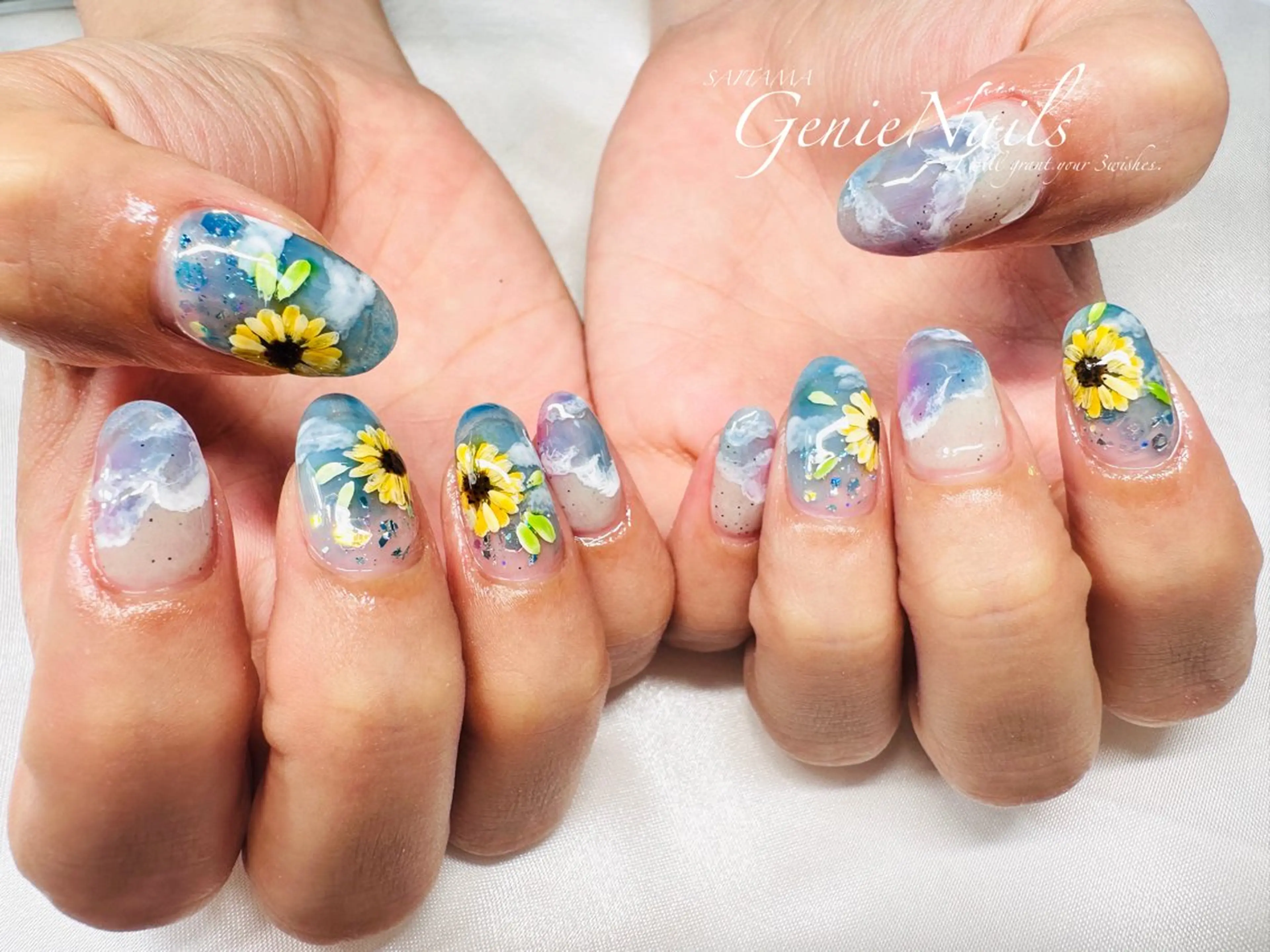 メンズ ネイル アニマル柄 アートネイル 長さ出し ロングネイル 持ち込み ハンドネイル Genie Nailsのネイルデザイン