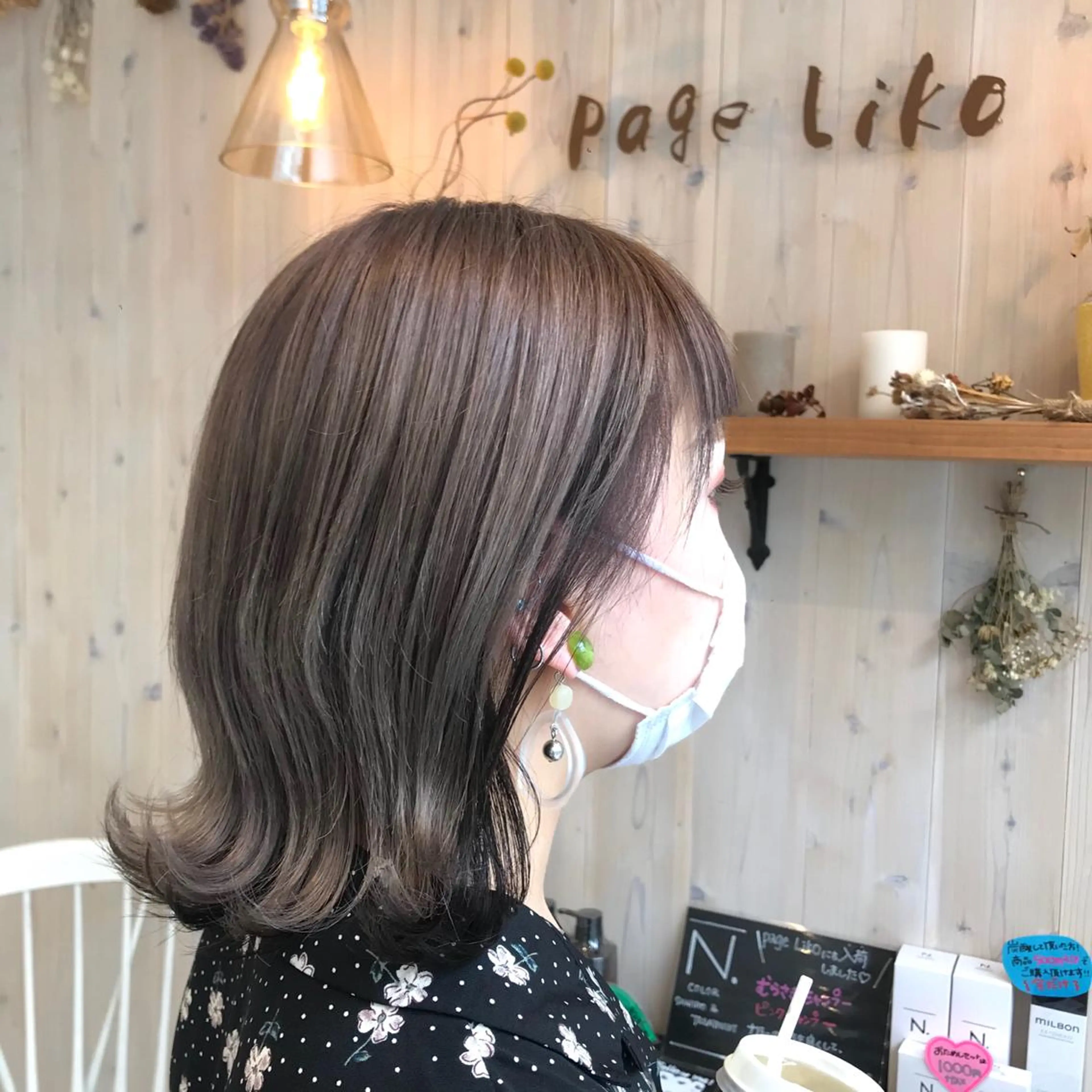 ミディアム カラー ベージュカラー ハイトーンカラー インナーカラー 透明感カラー/ 寺田千雅子のヘアスタイル