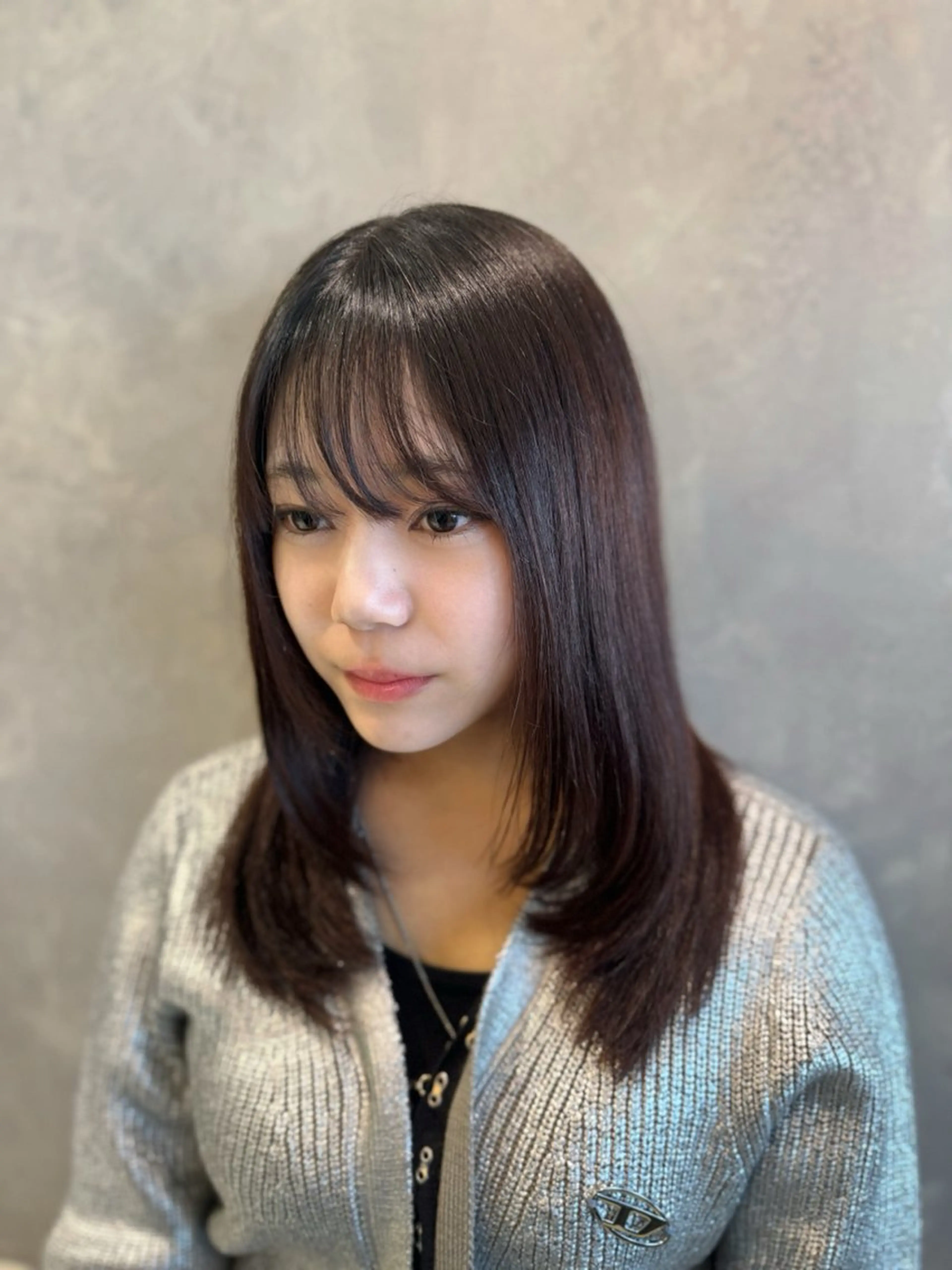 ミディアム rioカット無料縮毛 矯正♡韓国レイヤーのヘアスタイル