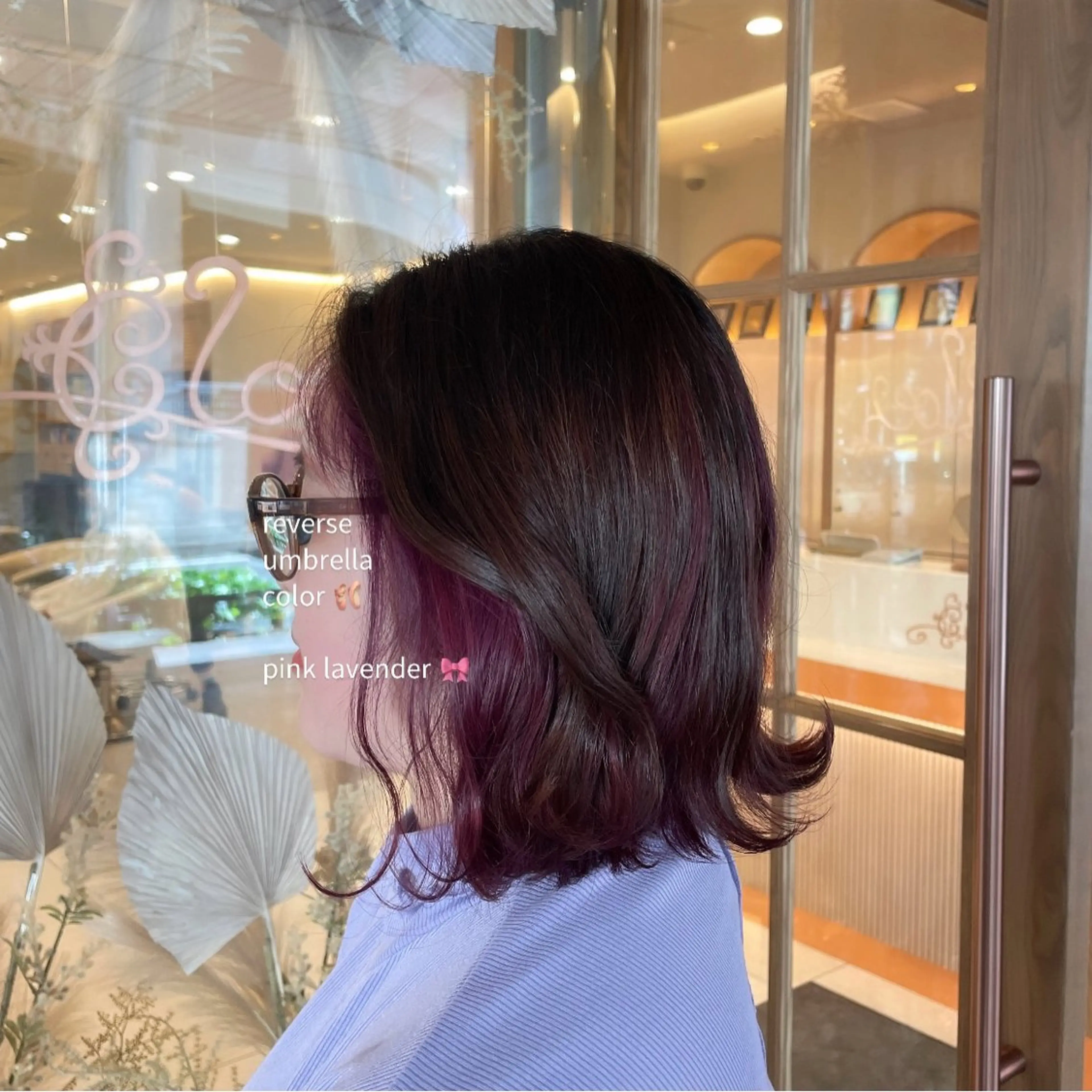 ショート カラー ブリーチ ラベンダーカラー ピンクカラー ピンクラベンダー 穴吹 涼のヘアスタイル