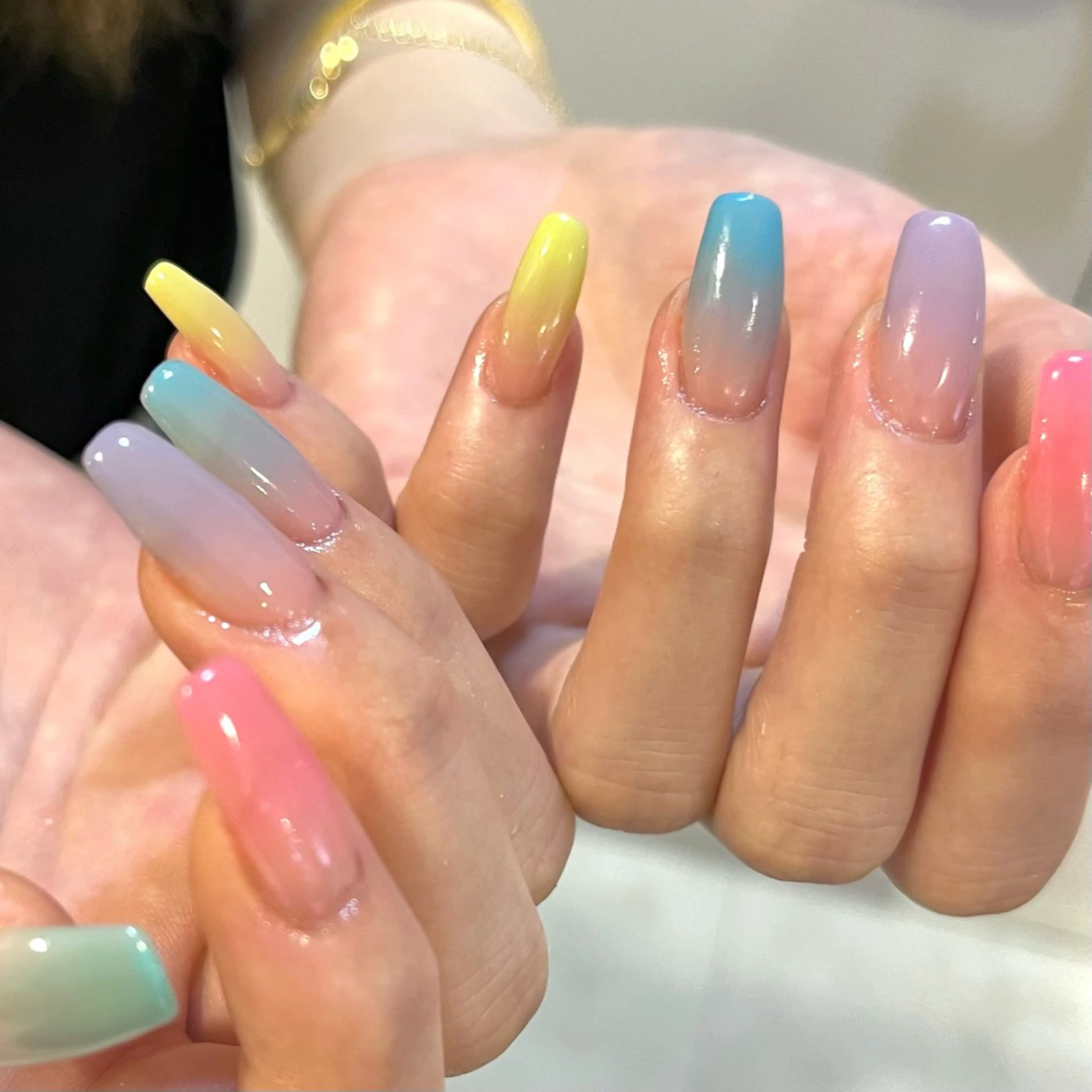 ネイル グラデーション ロングネイル ハンドネイル para ☀︎ sol by BECK所属・Para Sol nail　Maoのネイルデザイン