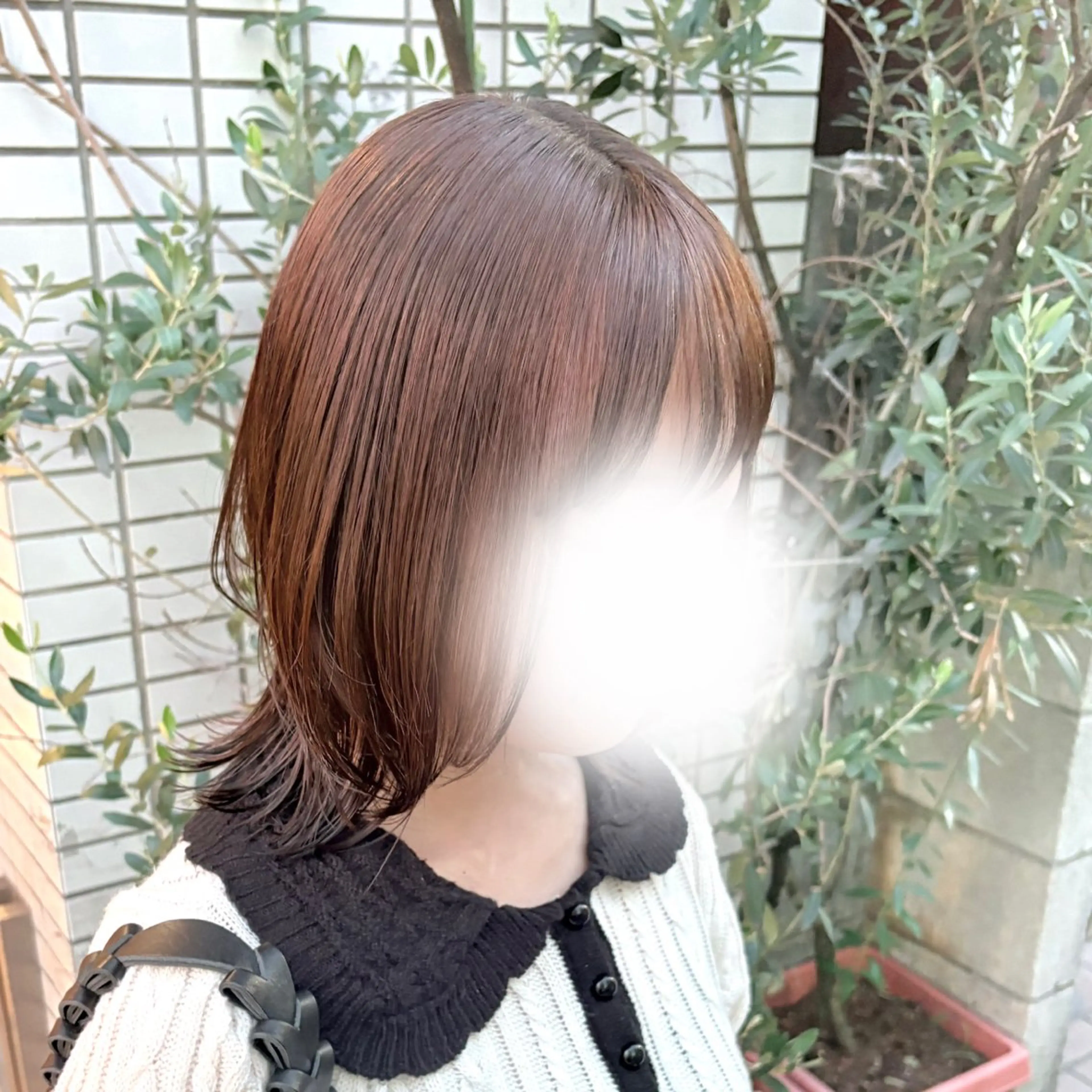 セミロング カット 縮毛矯正/お呼ばれ ヘア/ヘアメ｜あまにのヘアスタイル