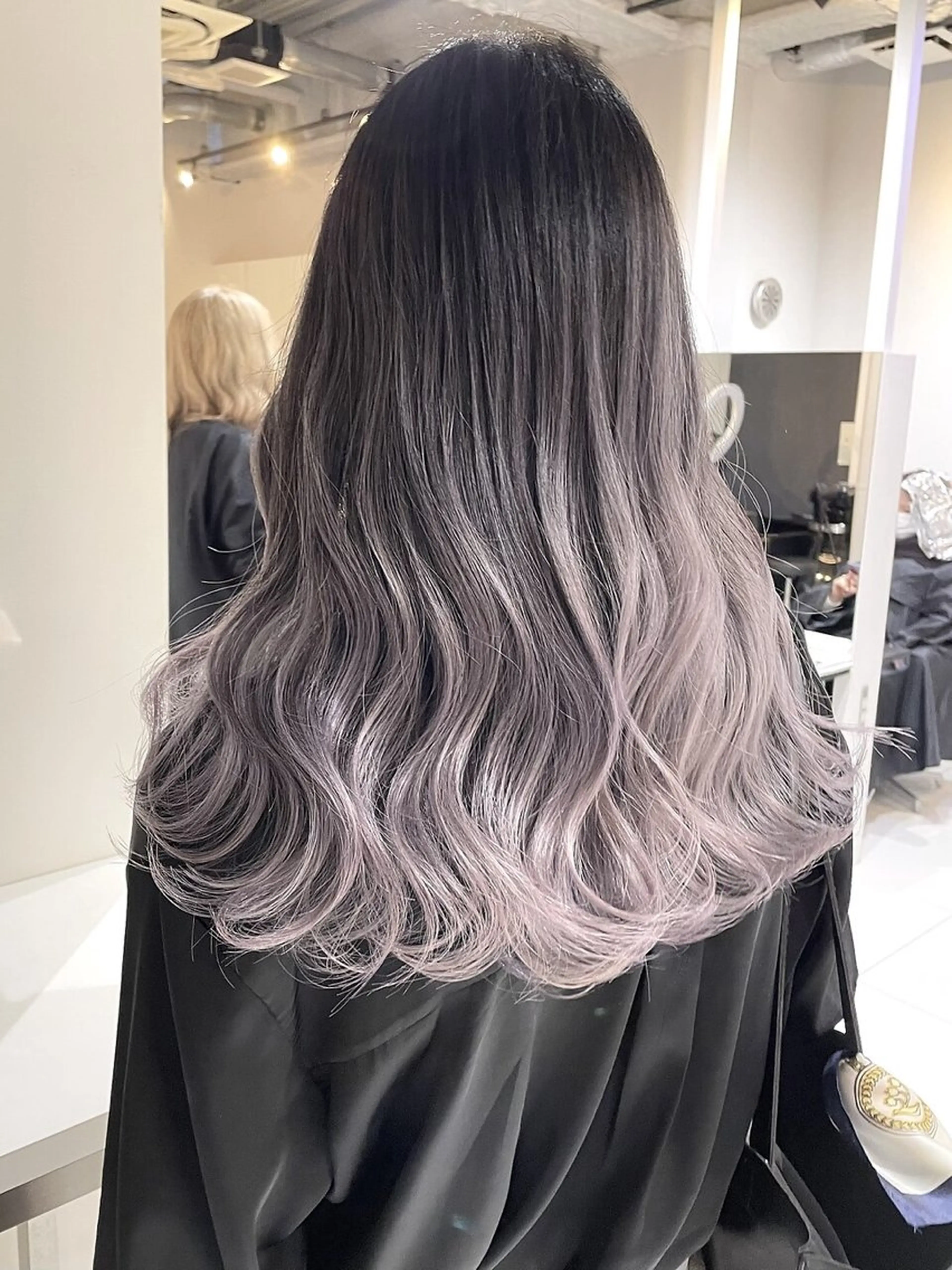 ロング レイヤーカット カット ヘアカラー トリートメント ヘアセット Rikuto/原宿 /バレイヤージュのヘアスタイル
