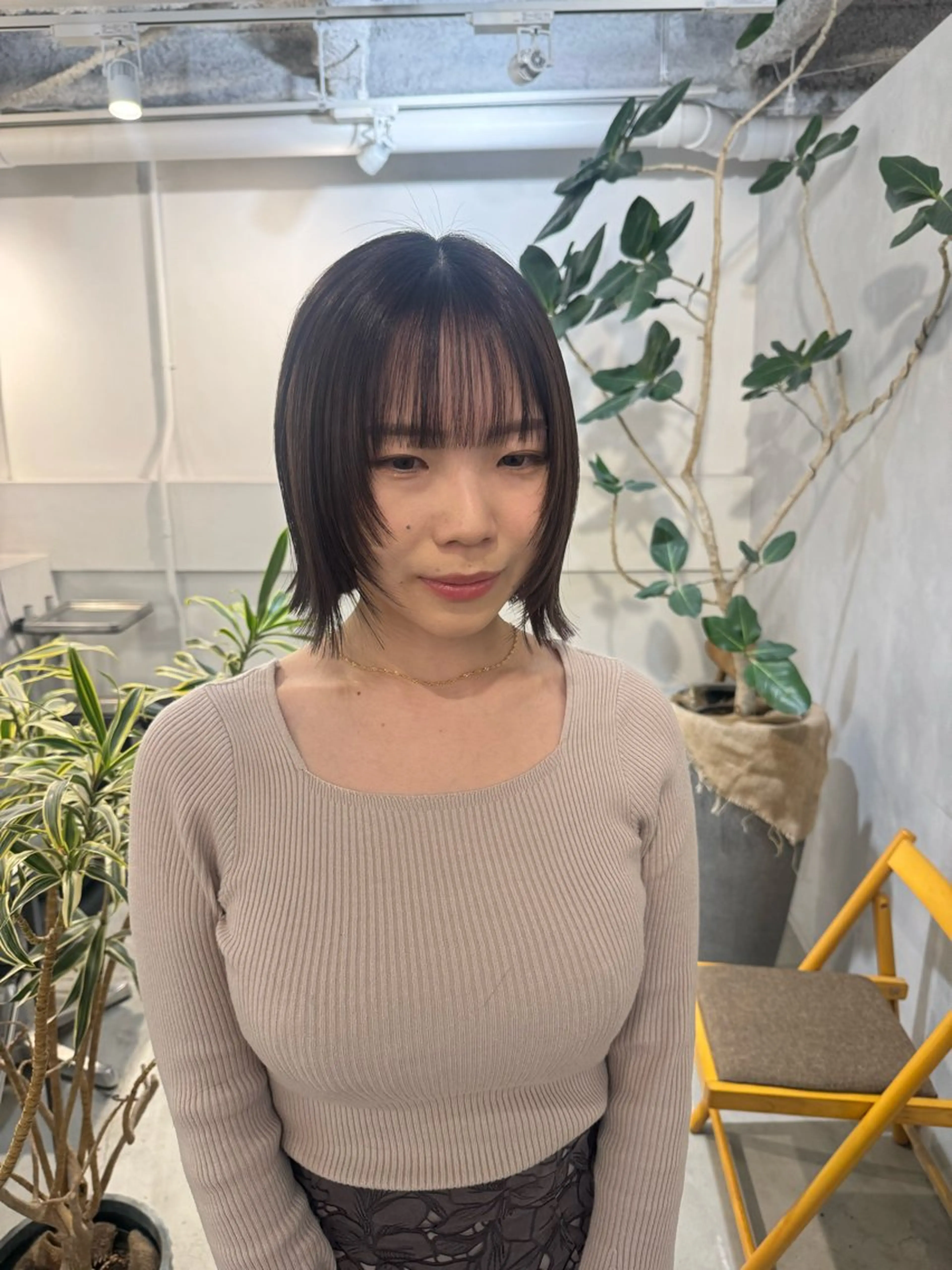 セミロング カット ヘアカラー トリートメント 顔周りcut・ご相談 ＝新宿しずく🇰🇷のヘアスタイル