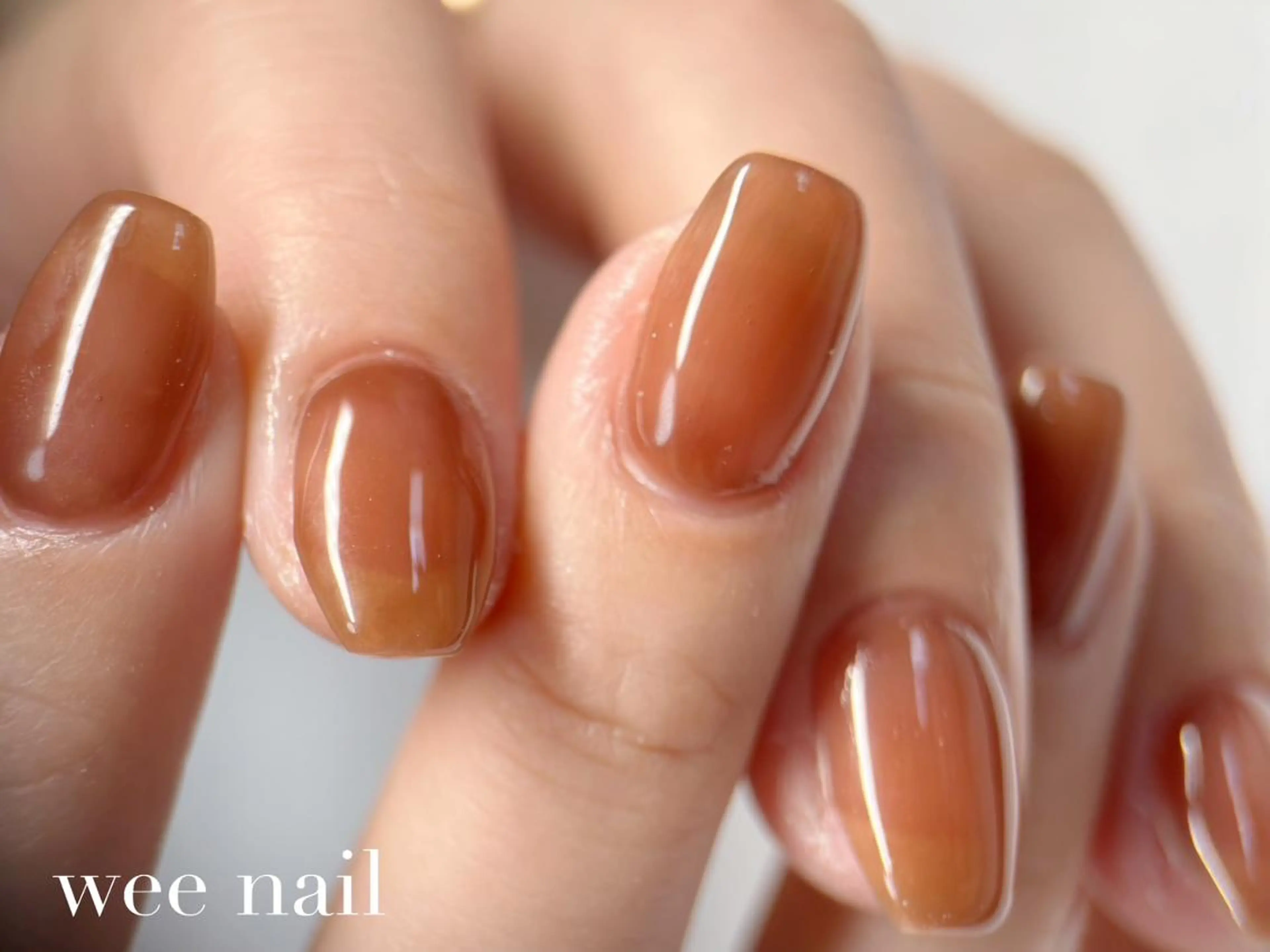 ネイル ブラウン ワンカラーネイル ハンドネイル wee nail 白井のネイルデザイン