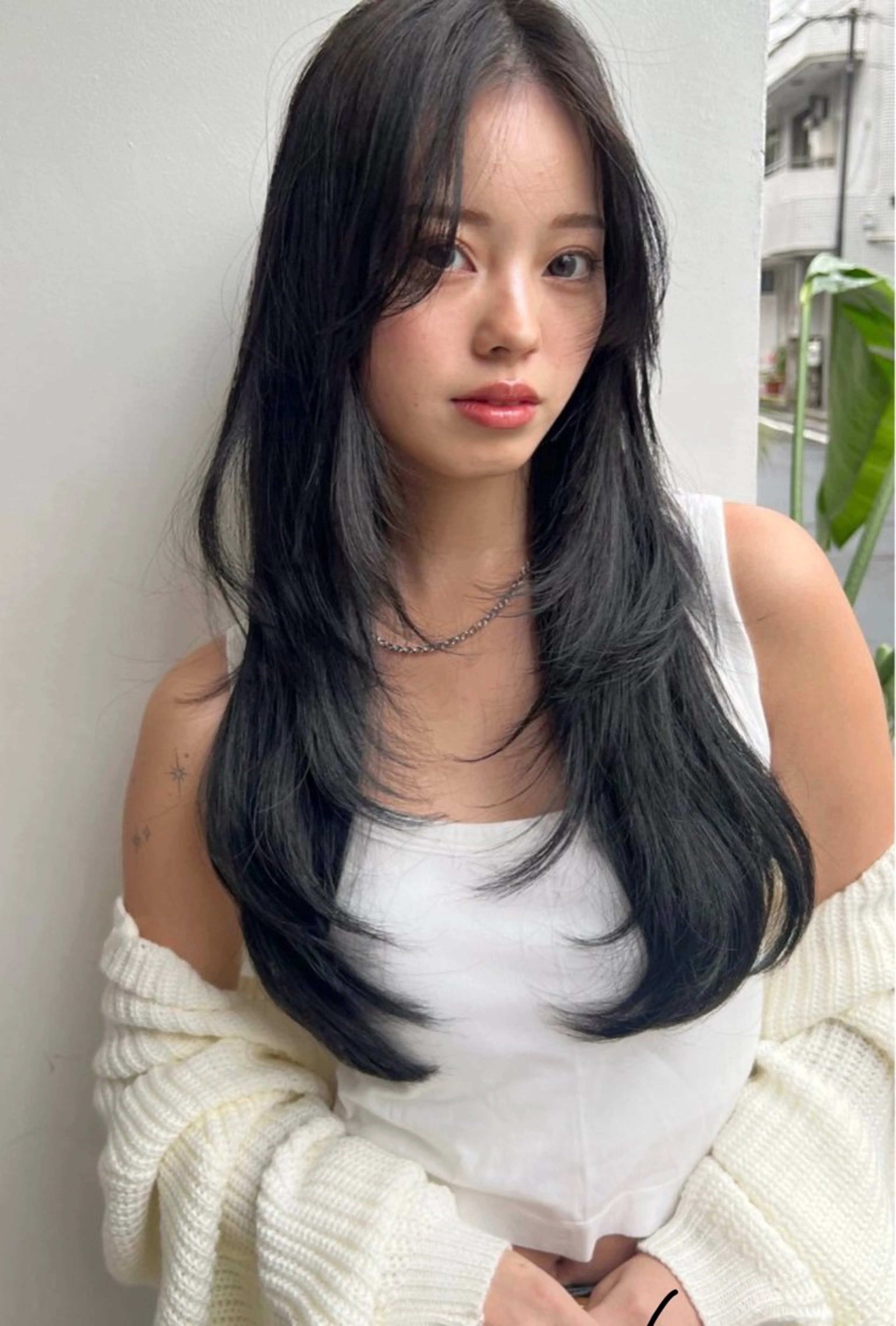 ロング rioカット無料縮毛 矯正♡韓国レイヤーのヘアスタイル