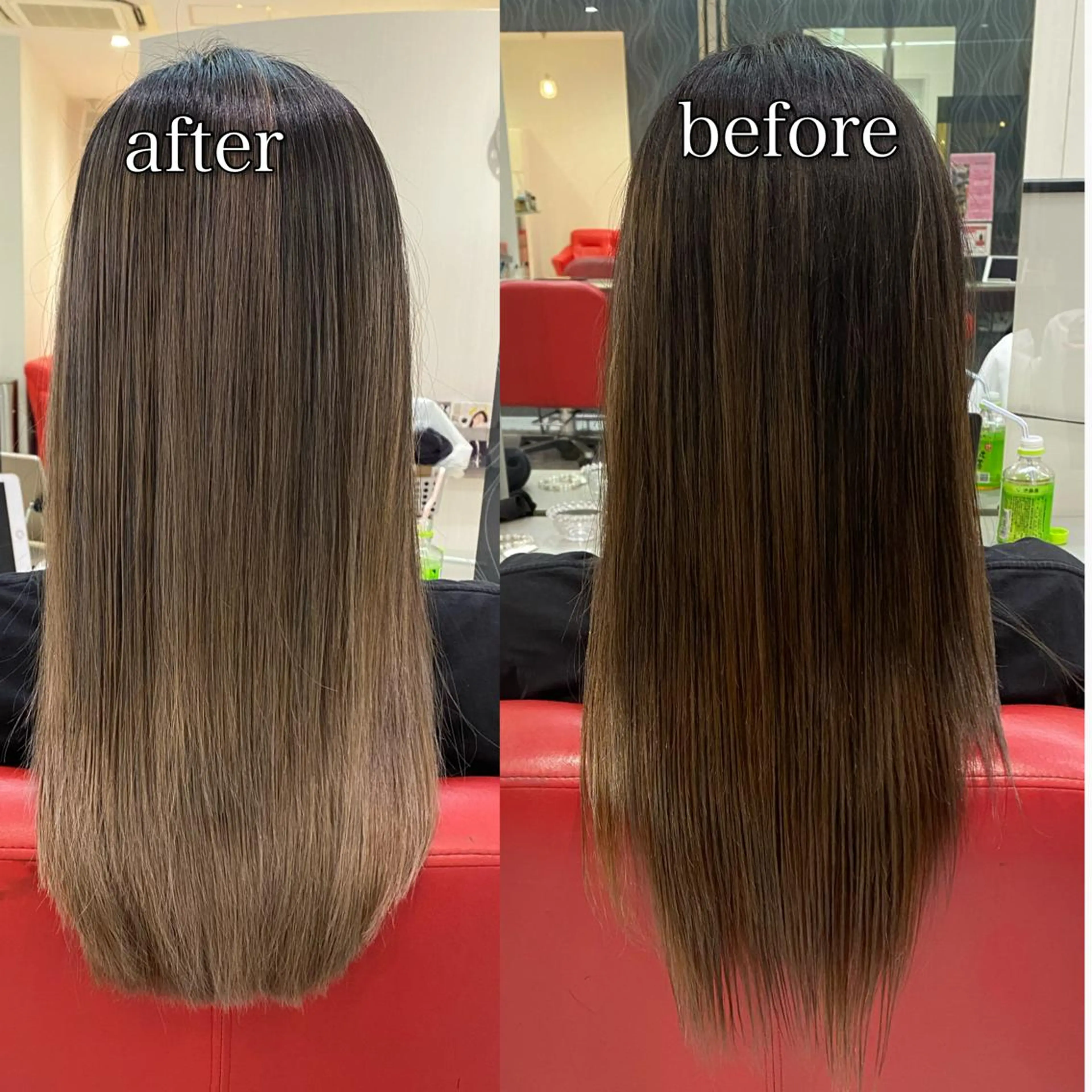 セミロング カラー カット salowin所属・ハイトーンカラー 馬場みなみのヘアスタイル