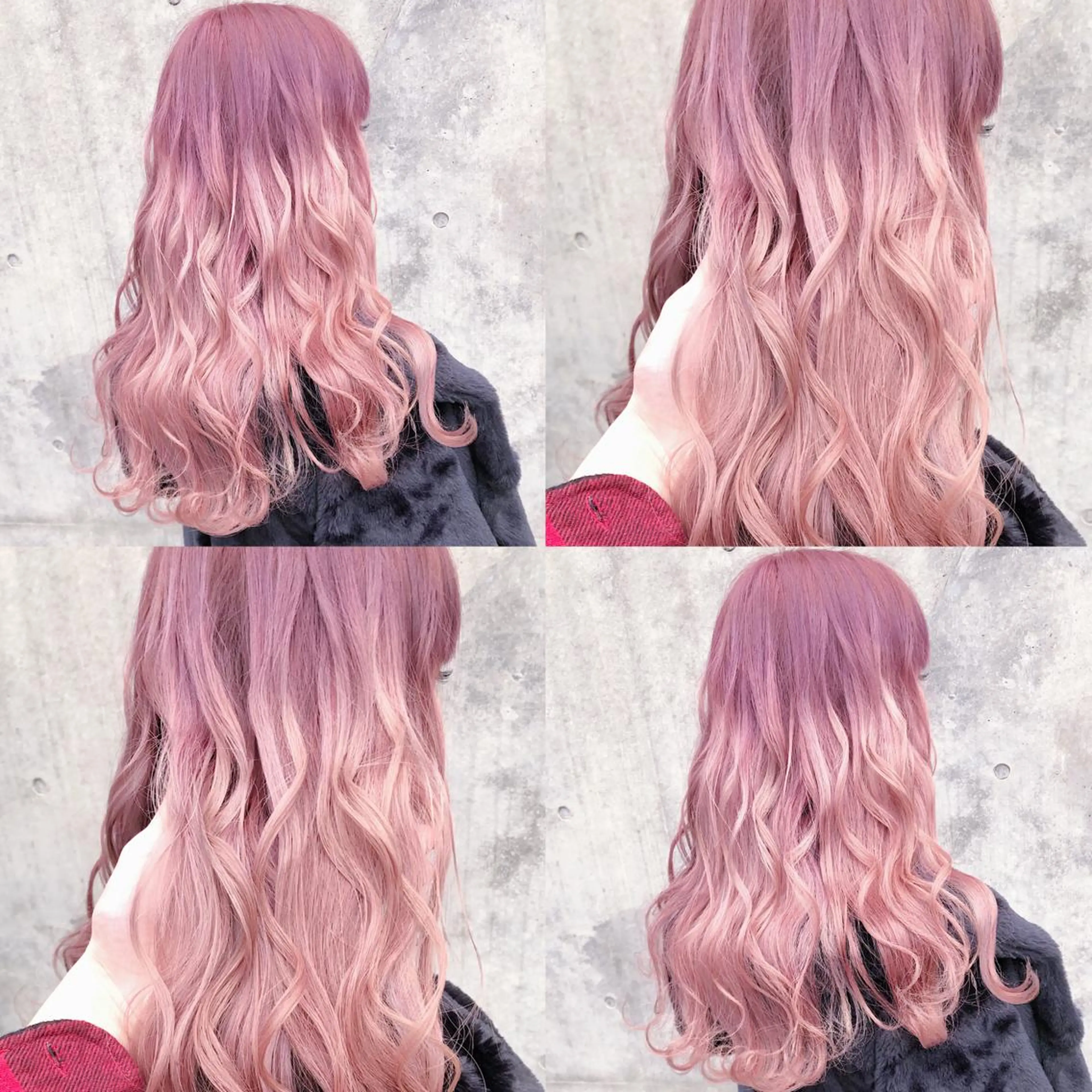 ロング カラー ヘアアレンジ メンズ キッズ ピンクカラー 💟Chloe原宿店 🩶ハイトーンのヘアスタイル