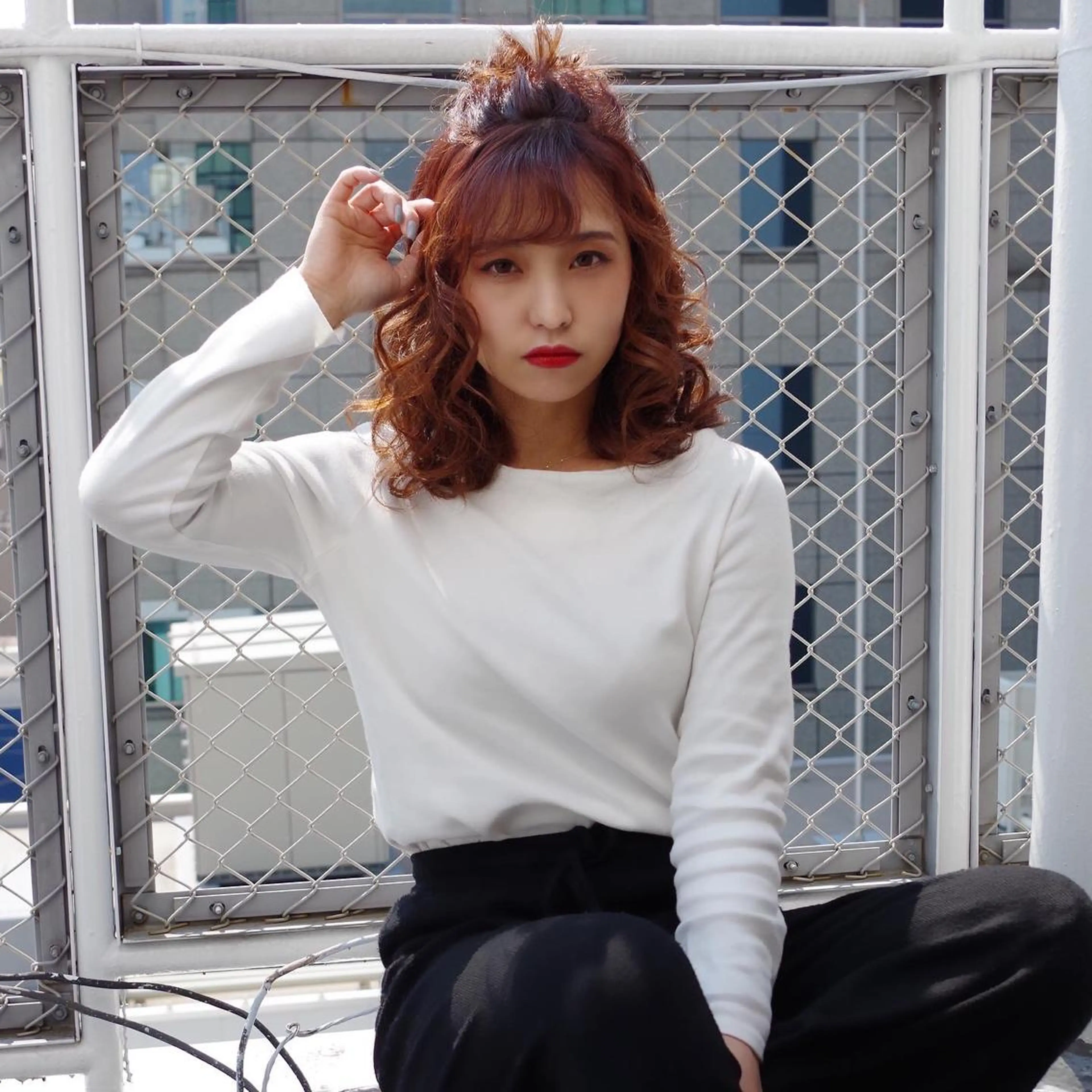 セミロング ヘアアレンジ 【GO TODAY SHAiRE SALON 心斎橋Edel店】所属・高橋 香澄のヘアスタイル