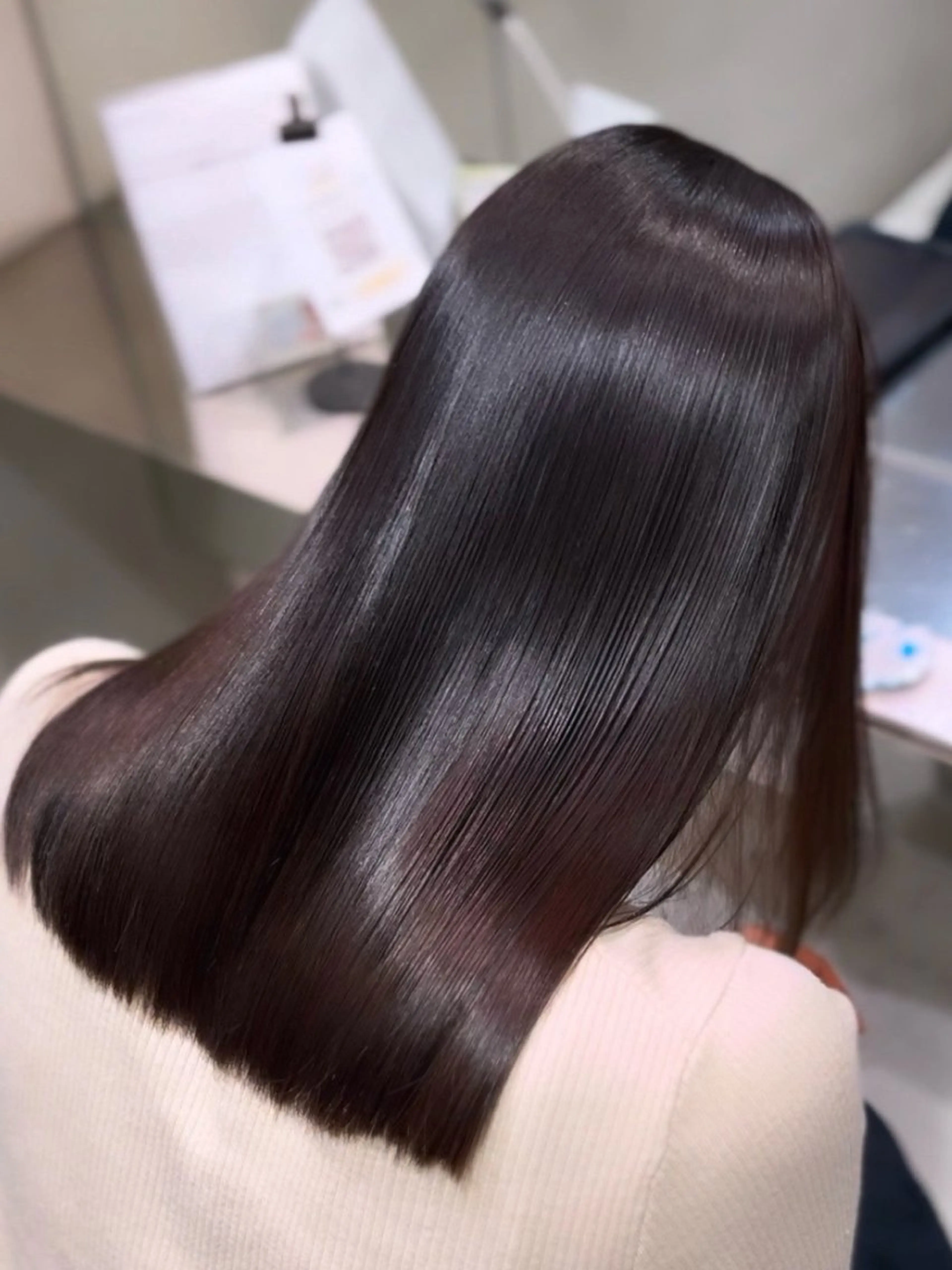 セミロング 縮毛矯正 トリートメント ゆあ♡ 髪質改善×美髪矯正のヘアスタイル