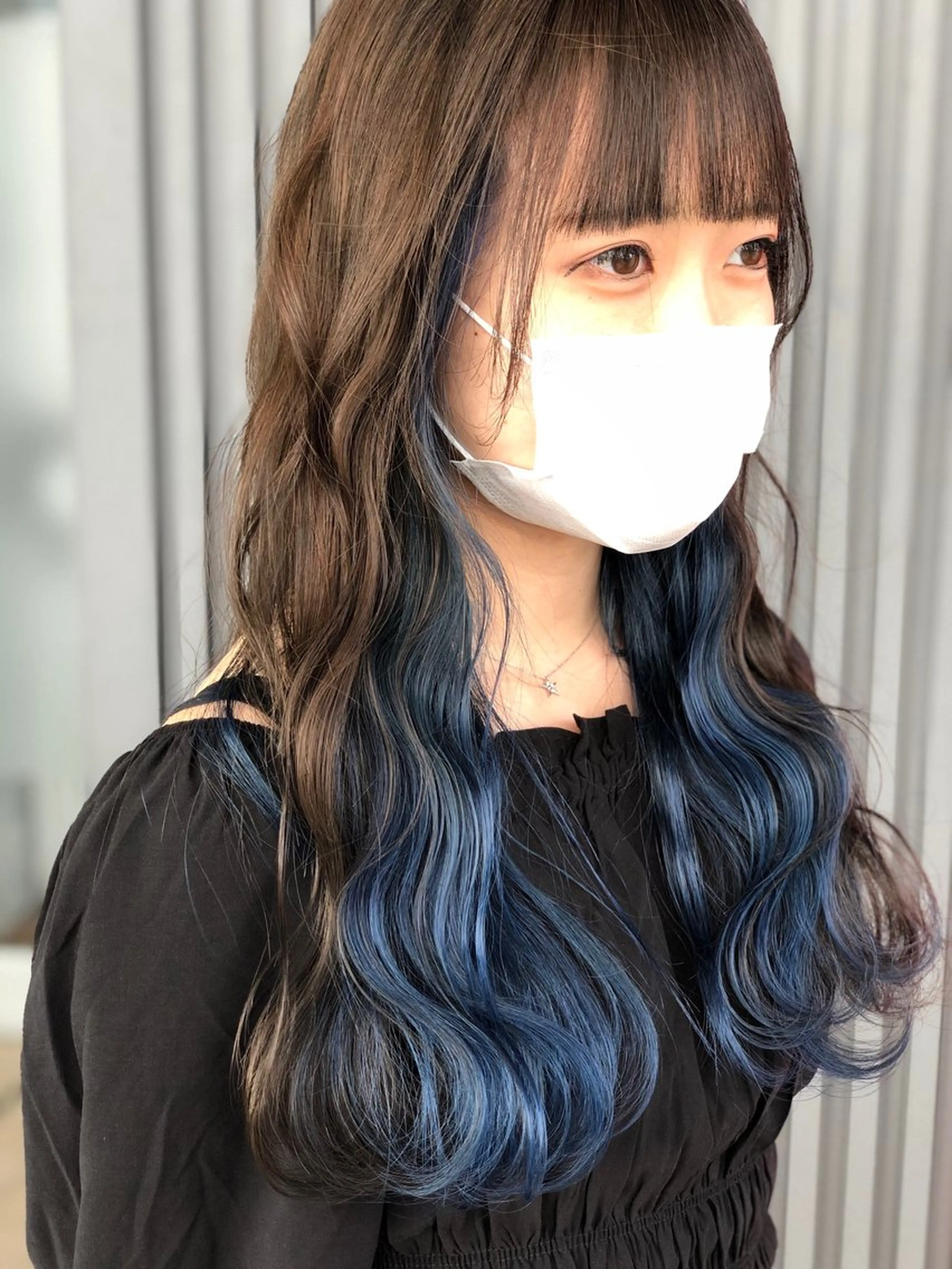 ロング カラー ネイビーカラー 永井大樹✨ 透明感カラー✨のヘアスタイル