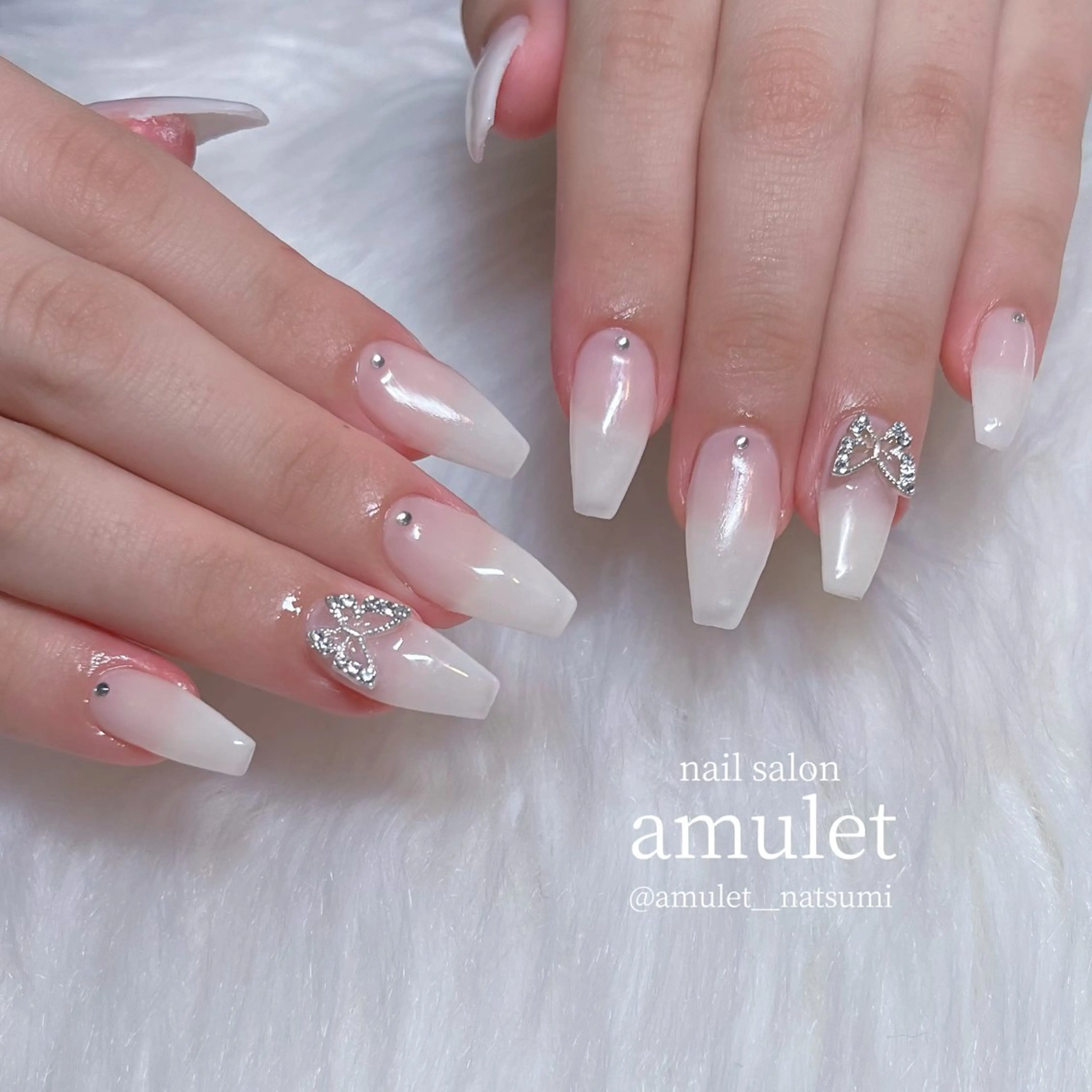 ネイル 長さ出し amuletnail natsumiのネイルデザイン