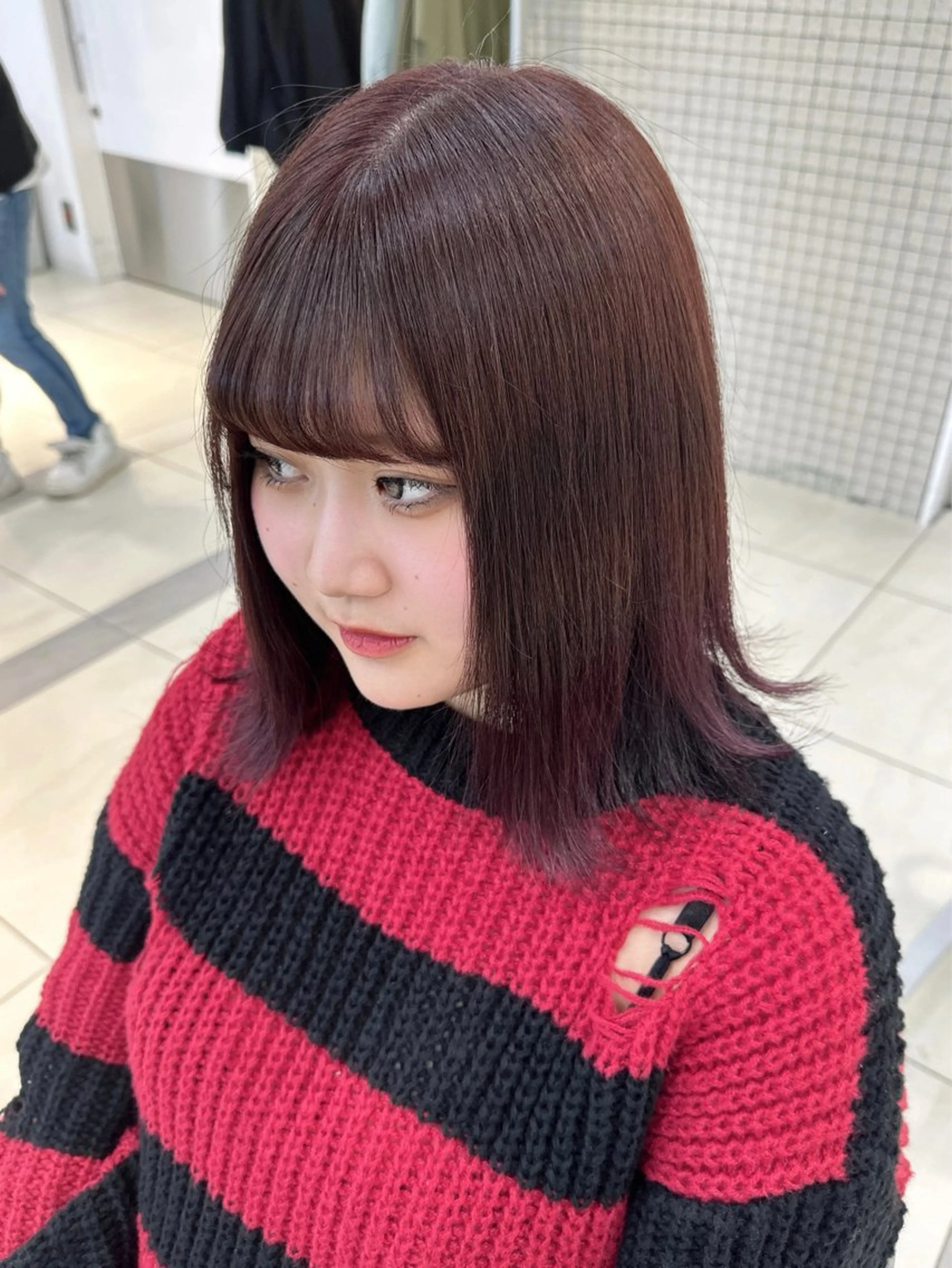 ミディアム ヘアカラー ✂️無料カットモデル ✂️佐々木悠月のヘアスタイル