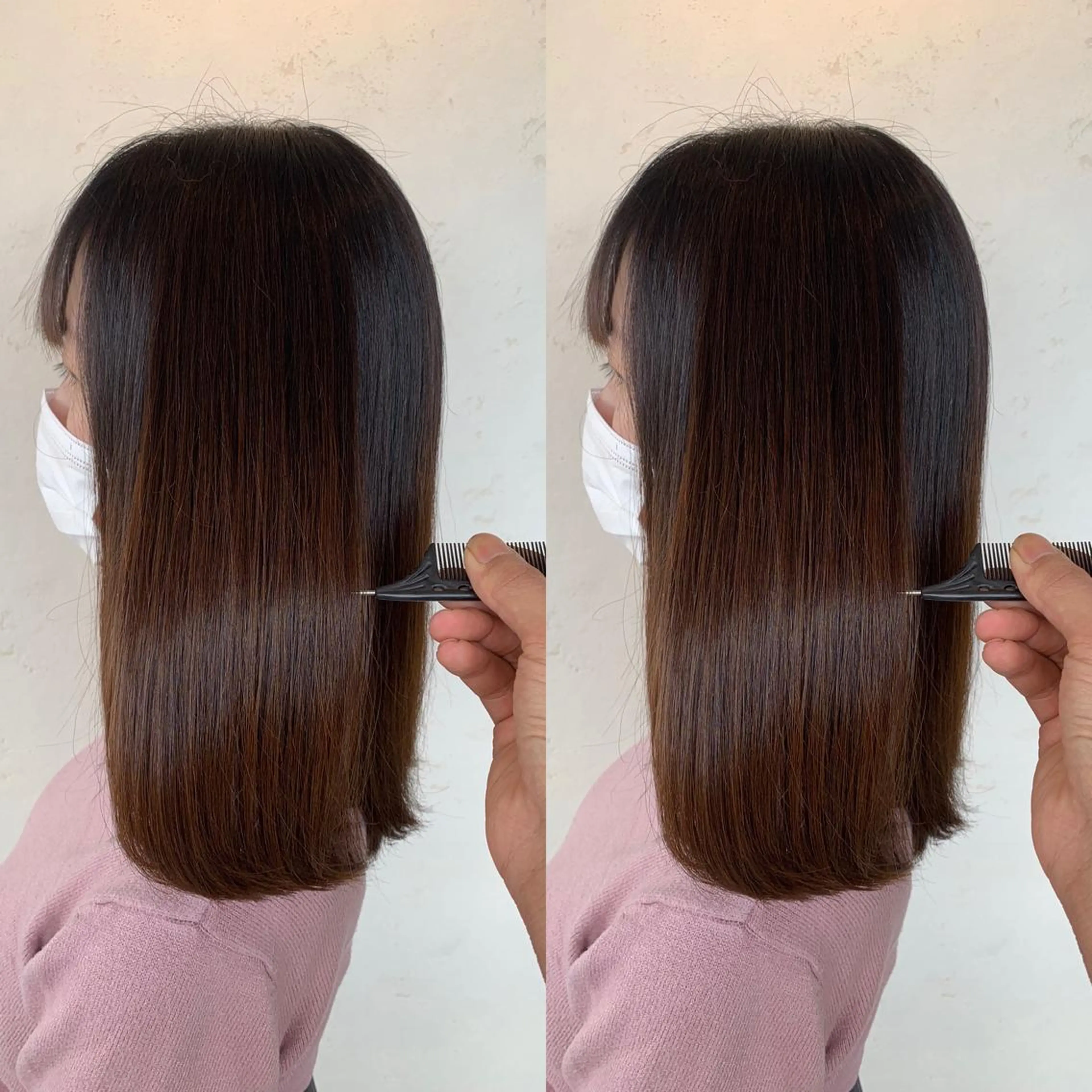 ロング カット トリートメント 髪質改善 貸切サロンのヘアスタイル