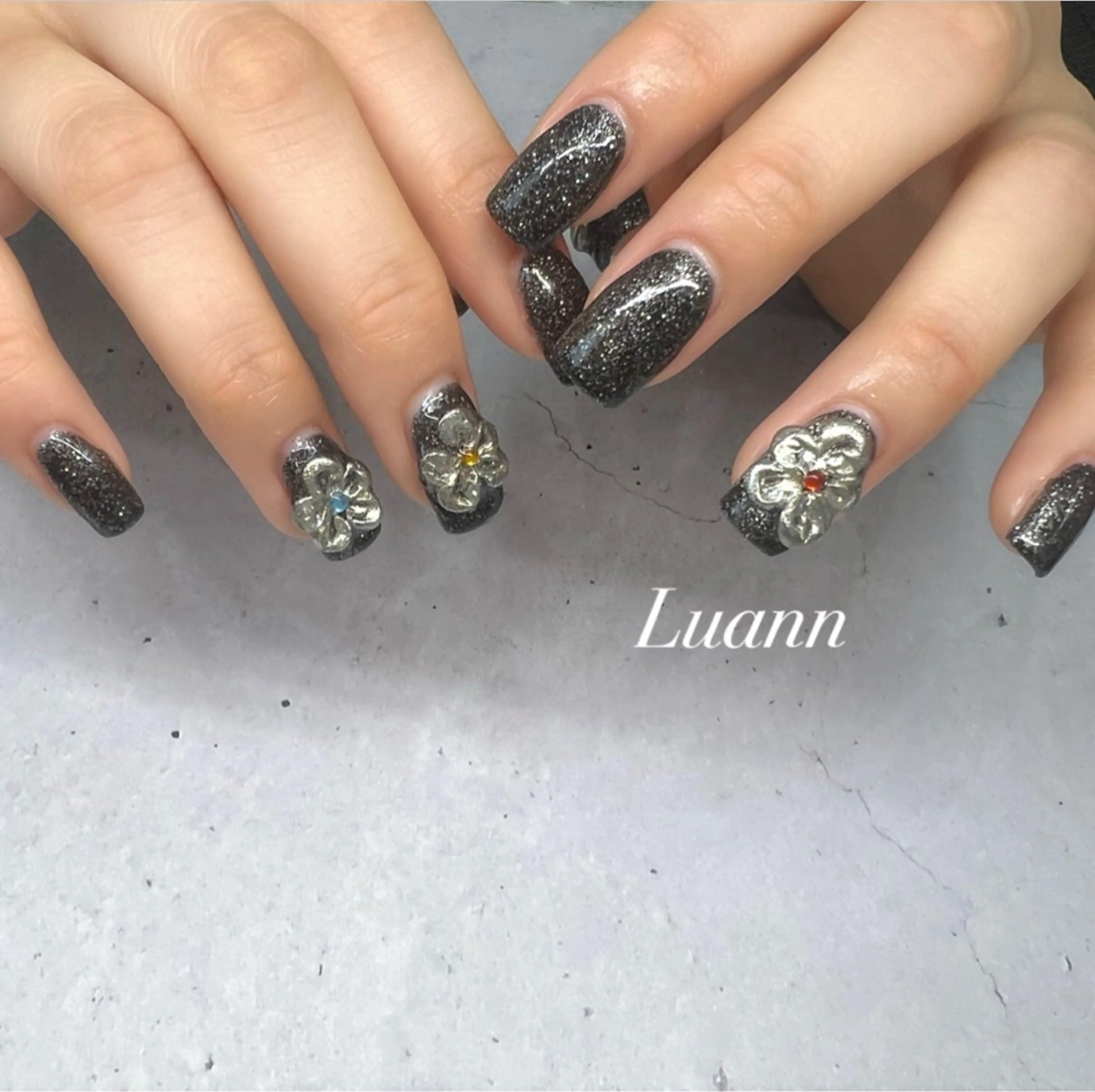 ネイル チークネイル 韓国ネイル 持ち込み ピンク シルバー ハンドネイル Luann nail所属・Luann nail Sakiのその他イメージ