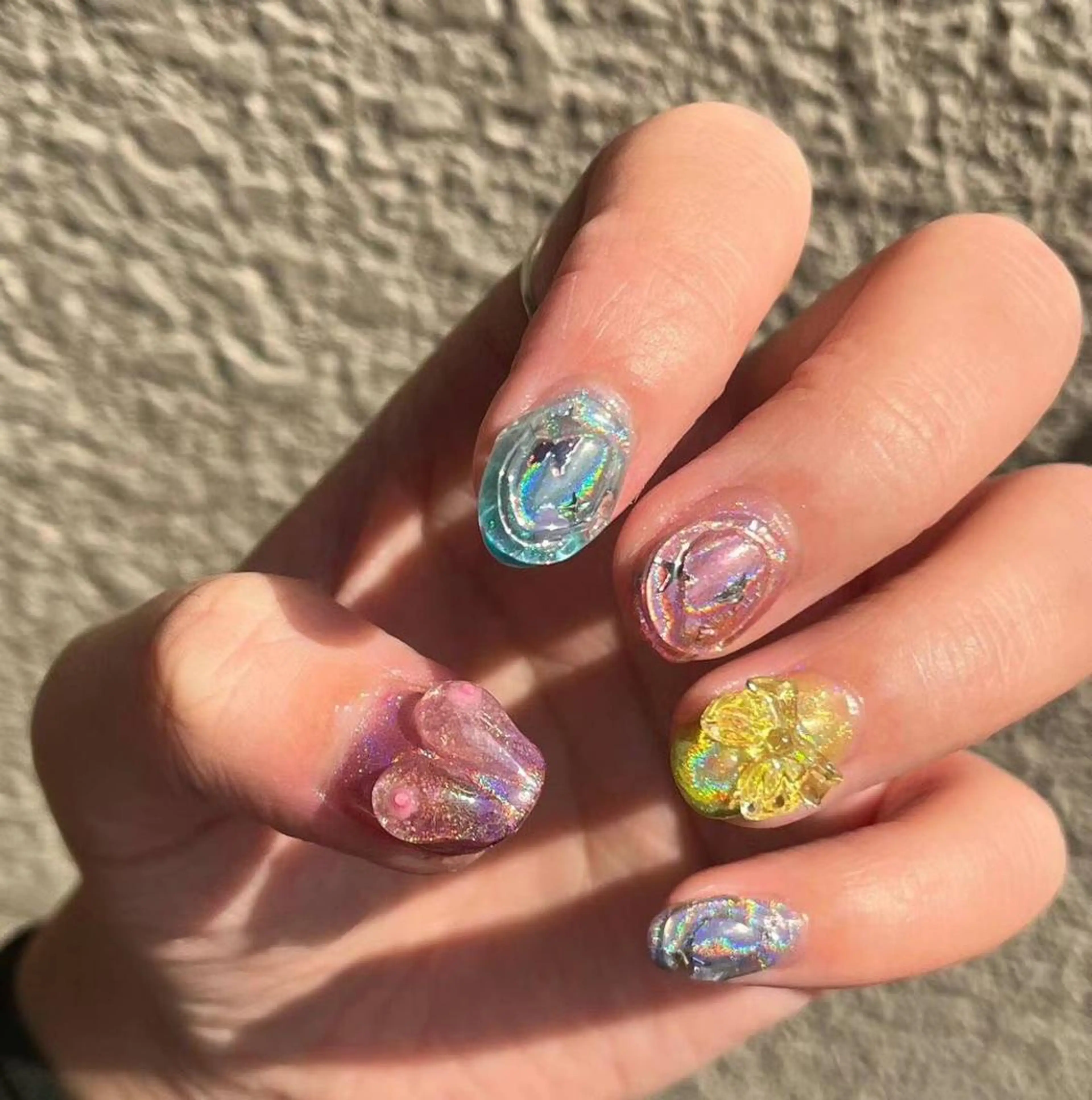 ネイル オーロラネイル ミラーネイル My nail所属・babarla Nailのネイルデザイン
