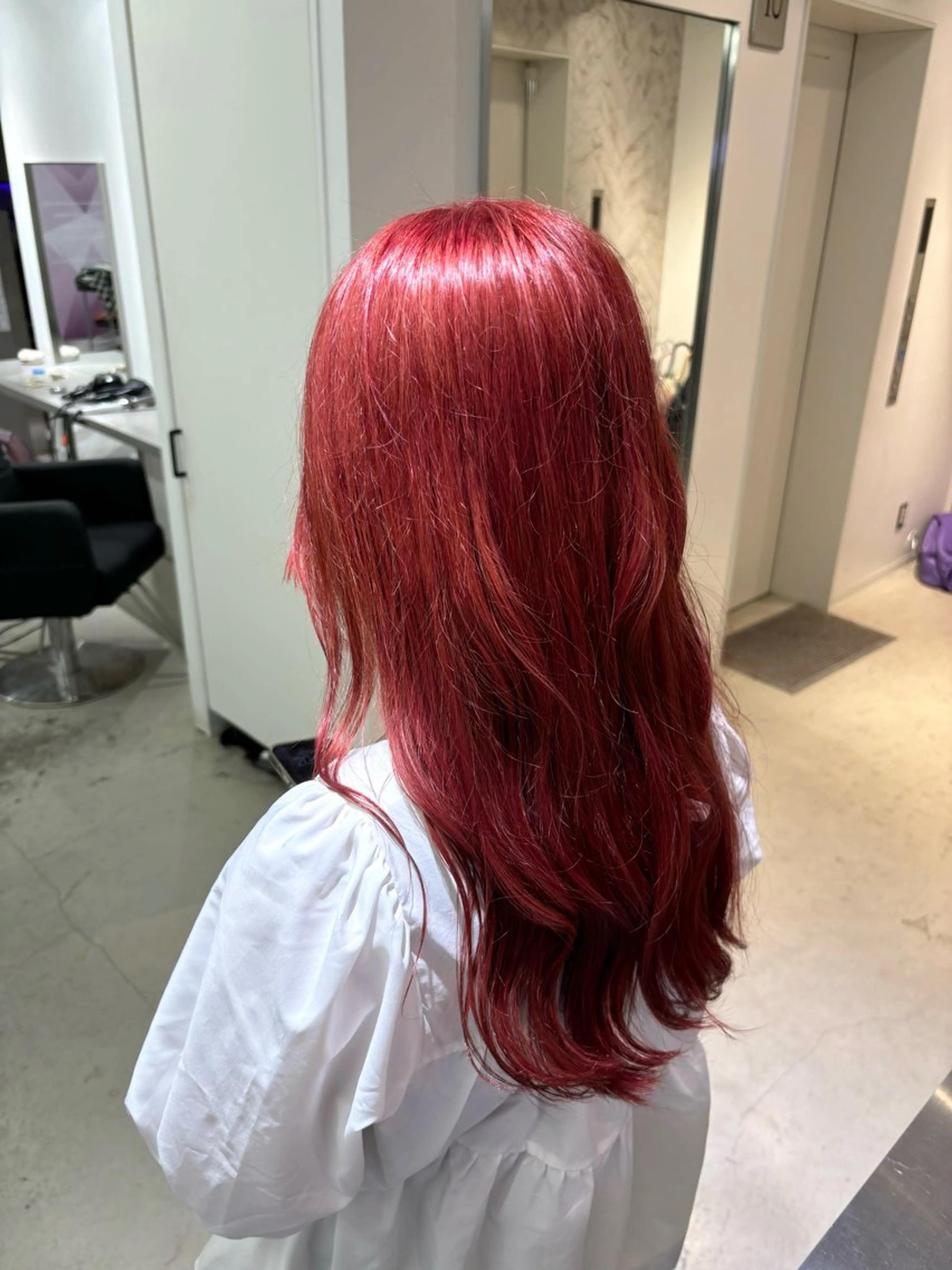 ミディアム カラー ヘアカラー トリートメント ブリーチ＆波巻パーマ /飯牟田/GEAR.のヘアスタイル