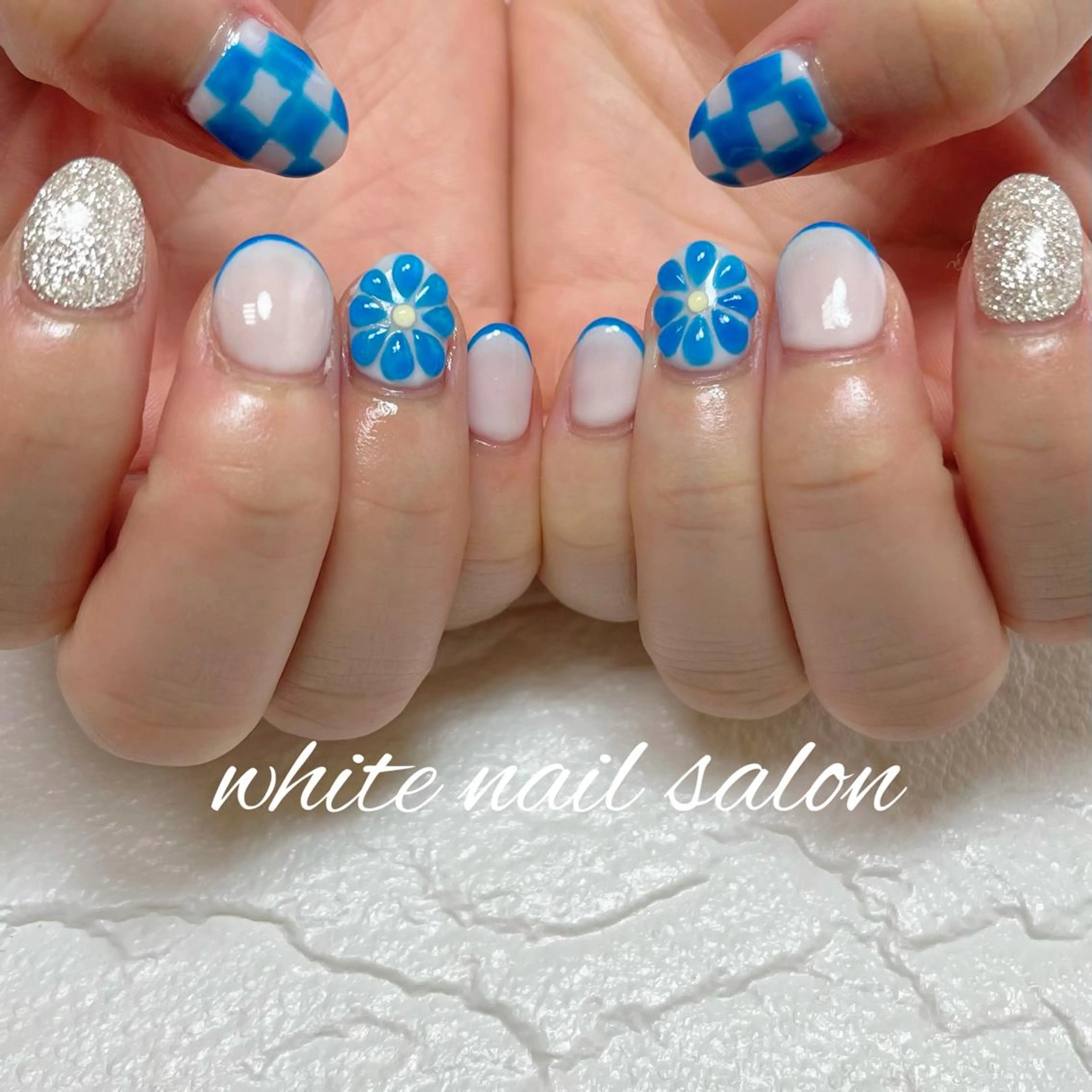 ネイル フットネイル ジェルネイル ハードジェル ラメ(グリッター) 持ち込み ハンドネイル white nail salonのネイルデザイン
