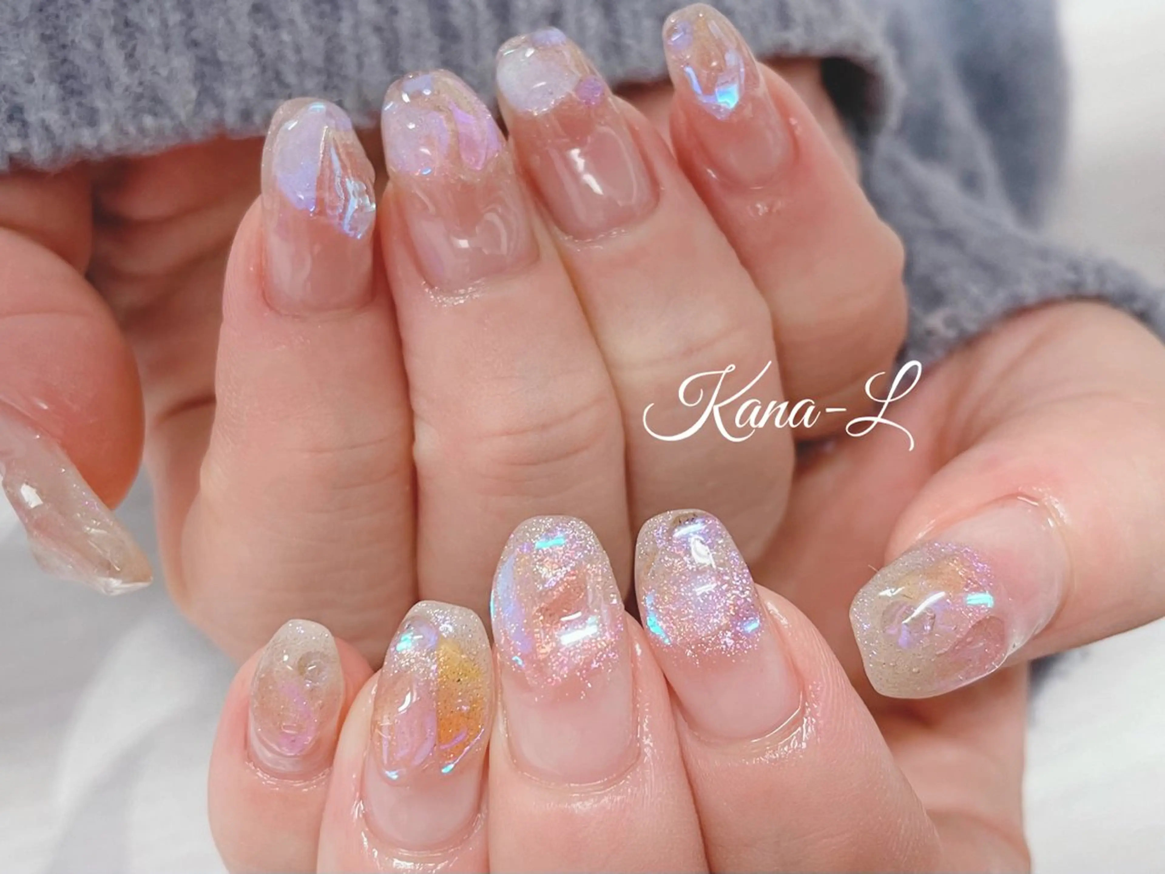ネイル ジェルネイル キラキラネイル 韓国ネイル パラジェル ピンク 芦辺 香奈のネイルデザイン
