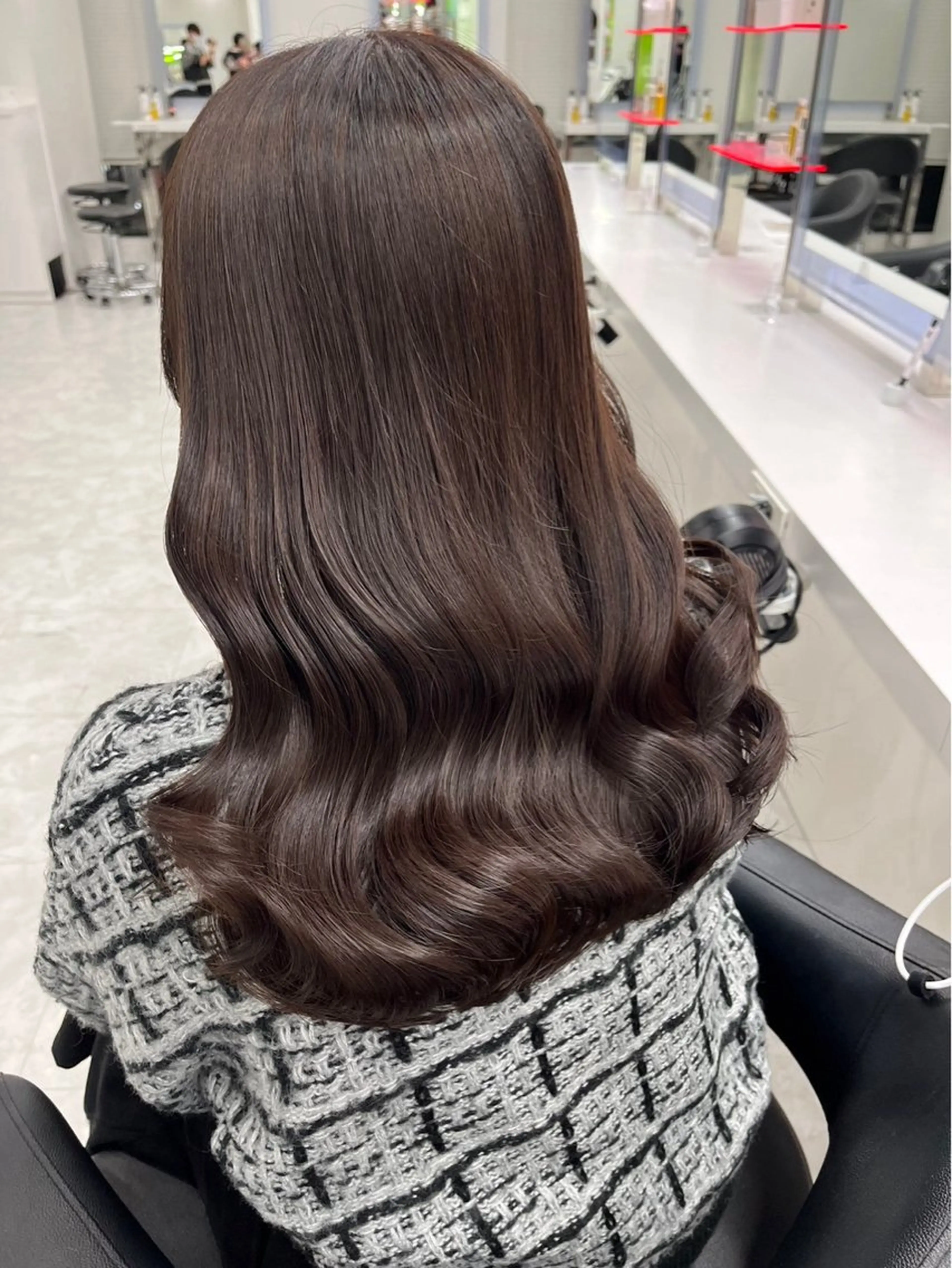 セミロング カラー ヘアアレンジ ヘアカラー 🎀RIN🎀 就活🩶暗髪カラーのヘアスタイル