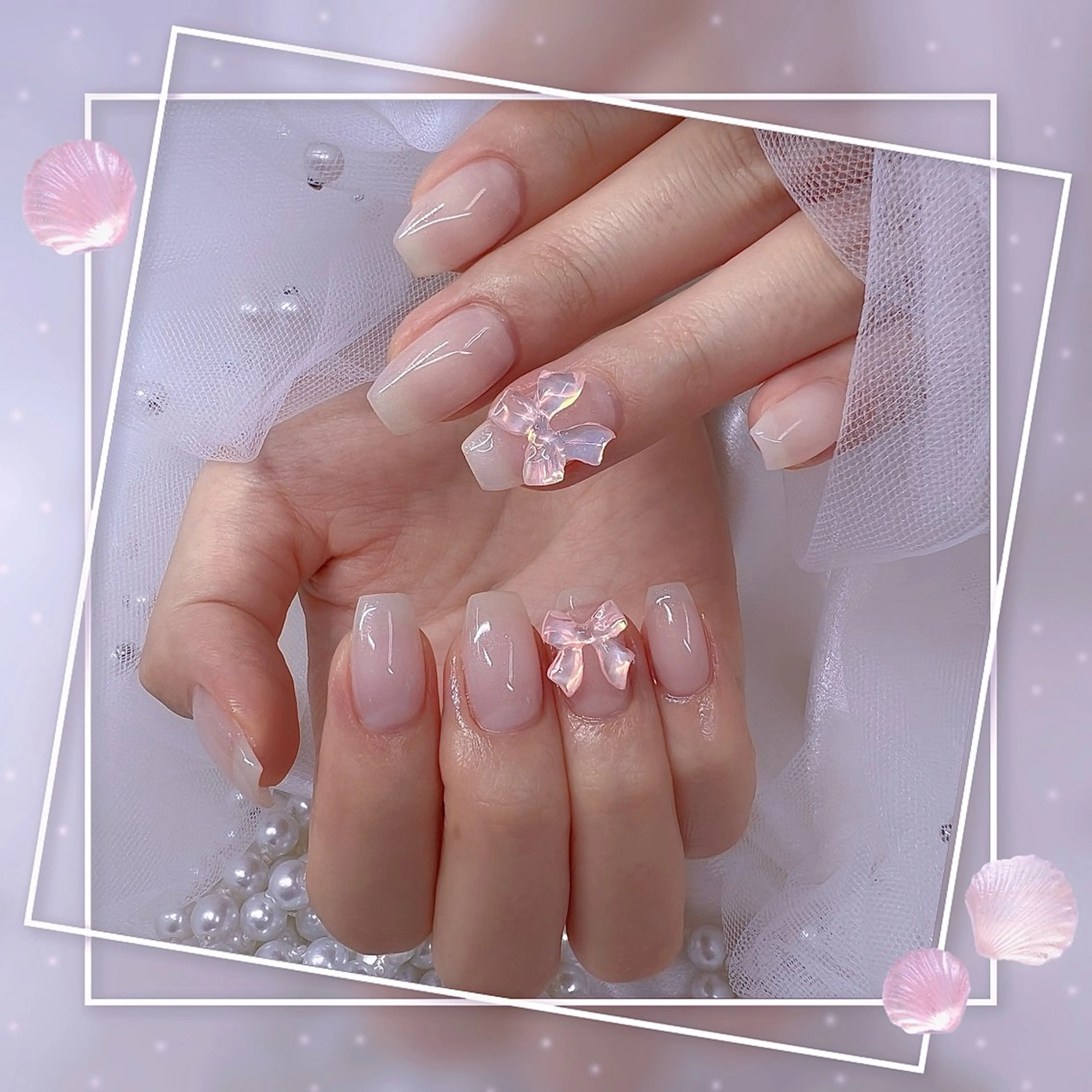 ネイル チークネイル フレンチネイル グラデーション マグネットネイル マグネットフレンチ ハンドネイル Chill Nailsalonのネイルデザイン