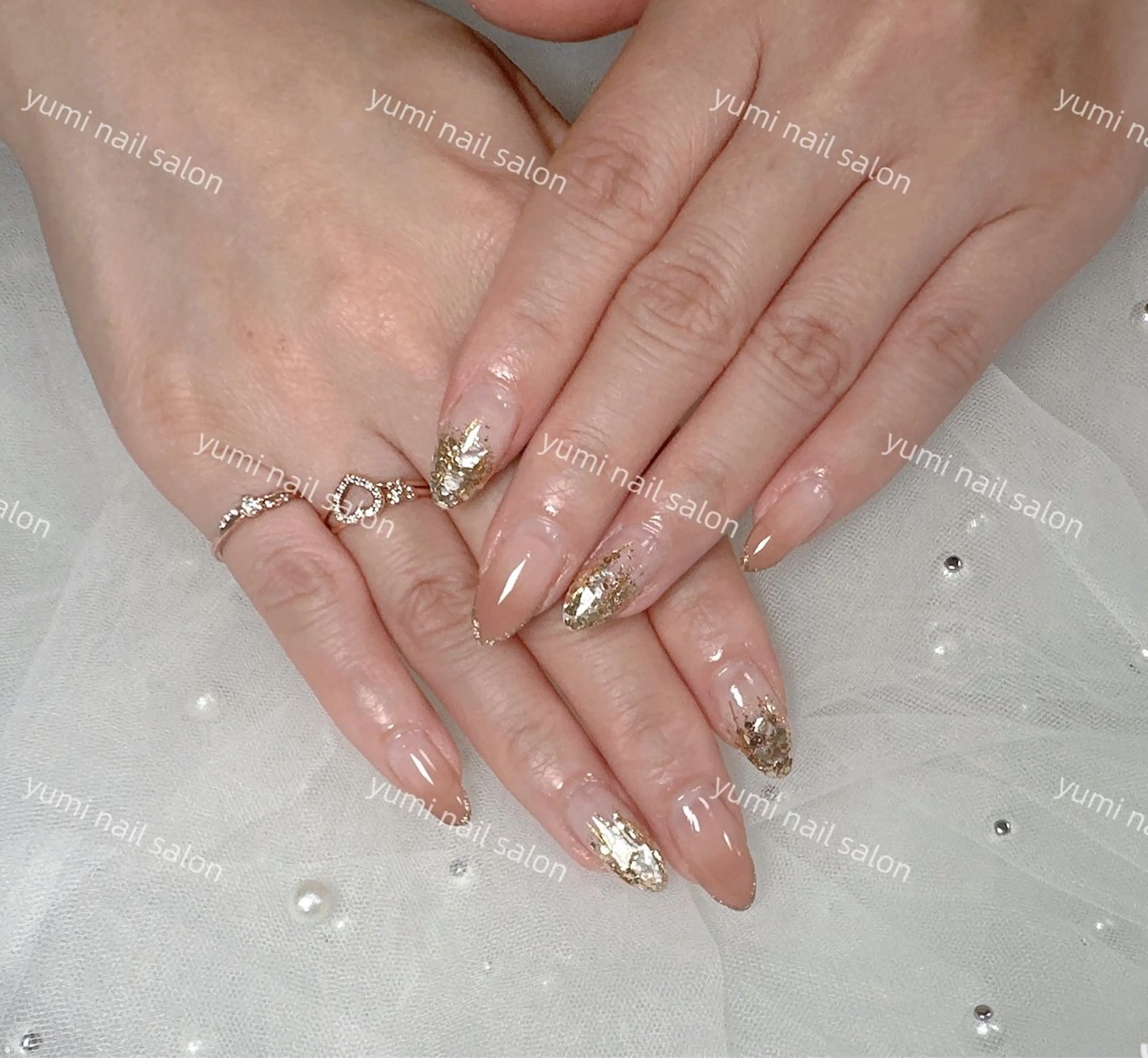 ネイル Yumi ジェル& チップ長さだしのネイルデザイン