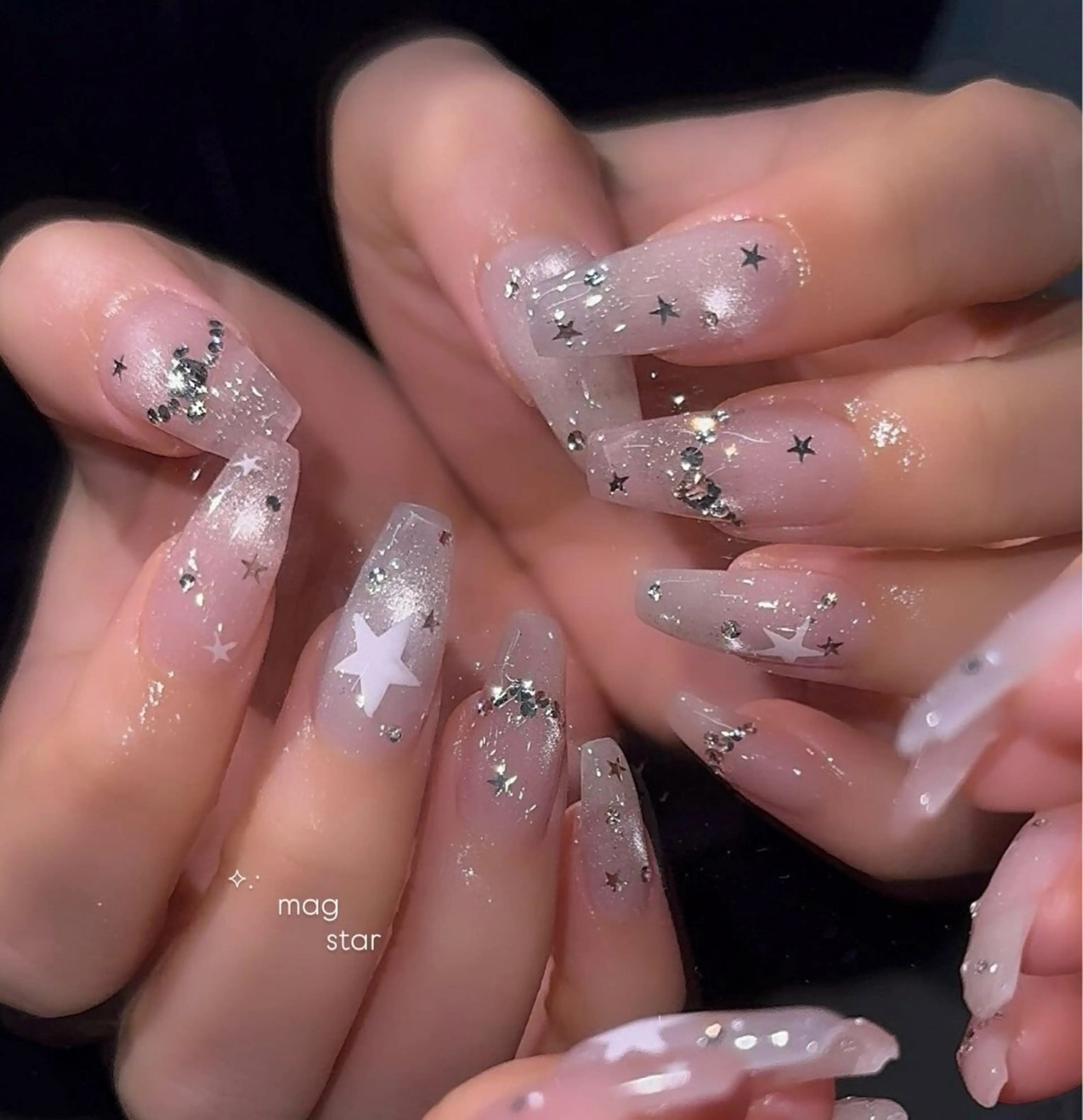 ネイル フレンチネイル 韓国ネイル マグネットネイル メンズネイル ニュアンスネイル ハンドネイル GRANDE大須 Cecil💜のネイルデザイン