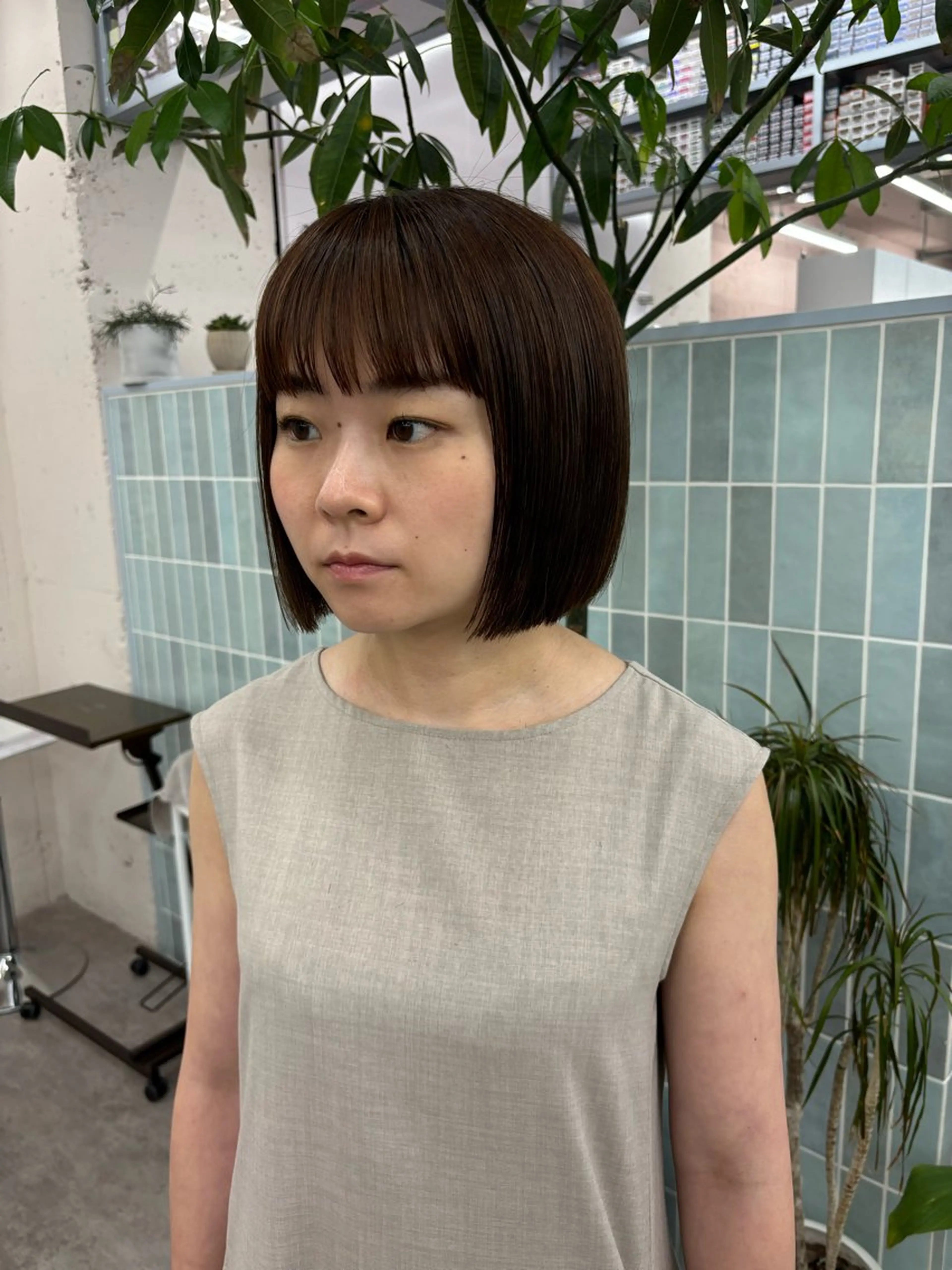 ショート 切りっぱなしボブ ボブ garage.所属・吉田 慎冴/メンズパーマのヘアスタイル