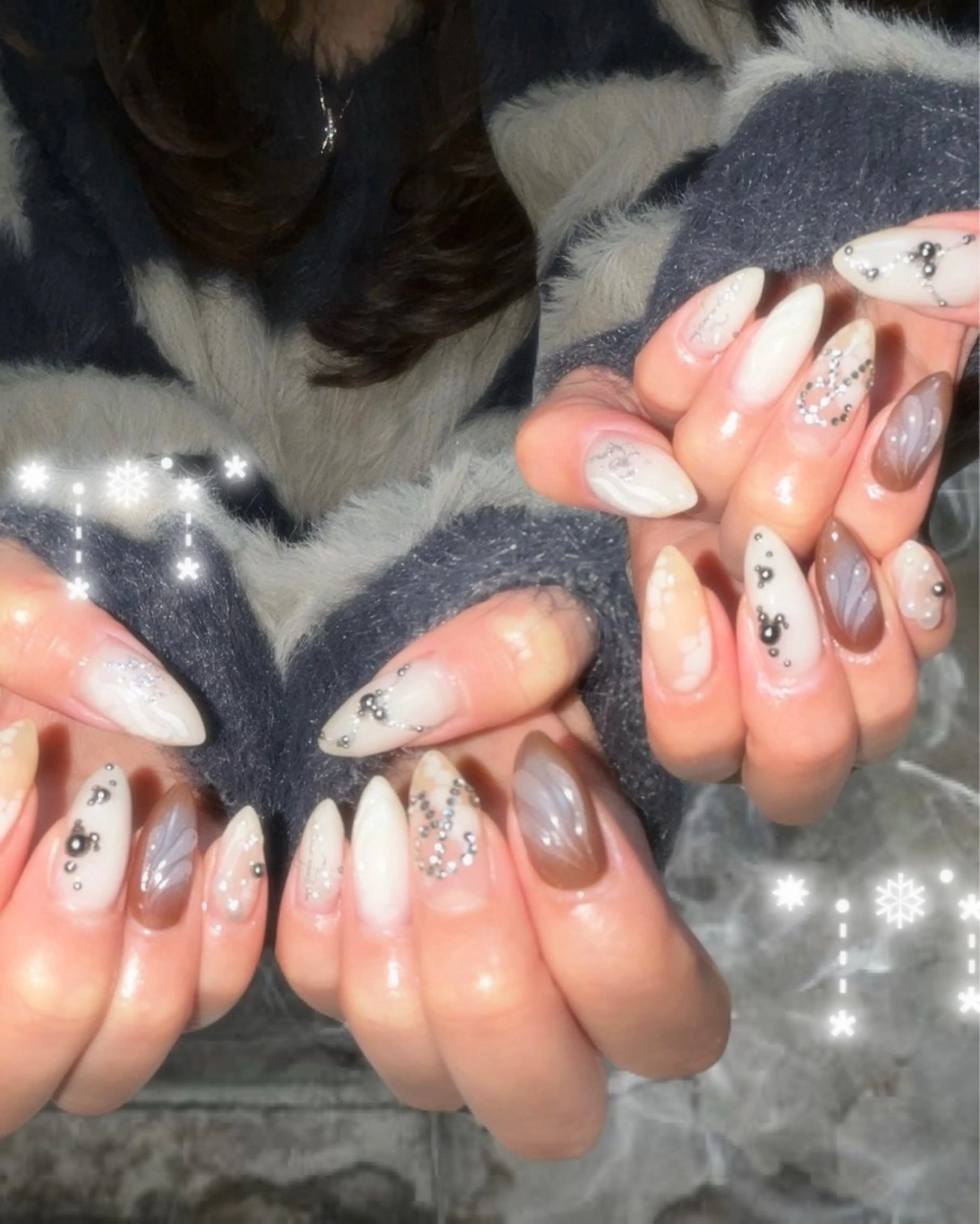 ネイル ハンドネイル フットネイル kana/モード ・グランジ໒꒱のネイルデザイン