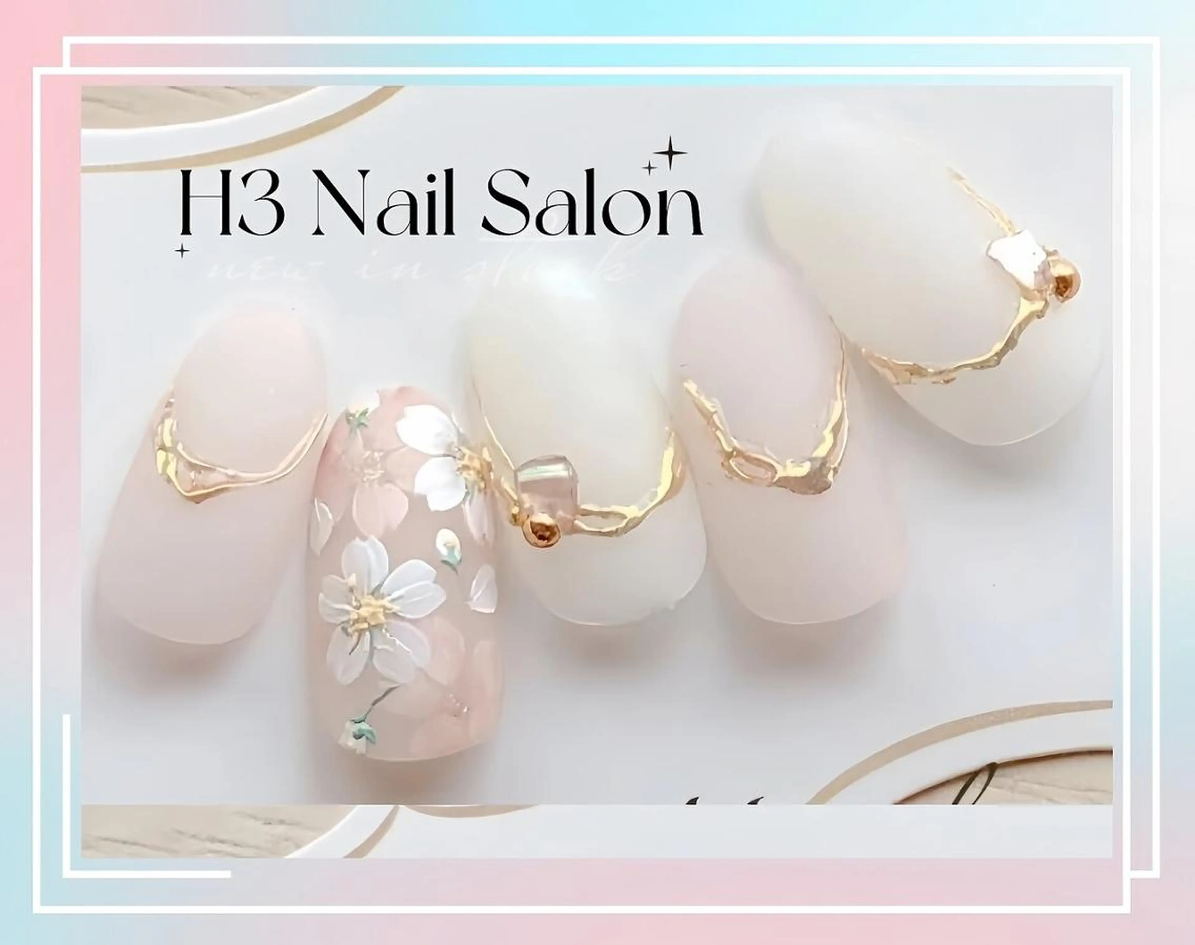ミディアム Dione Nail 長さだし モデル募集のネイルデザイン